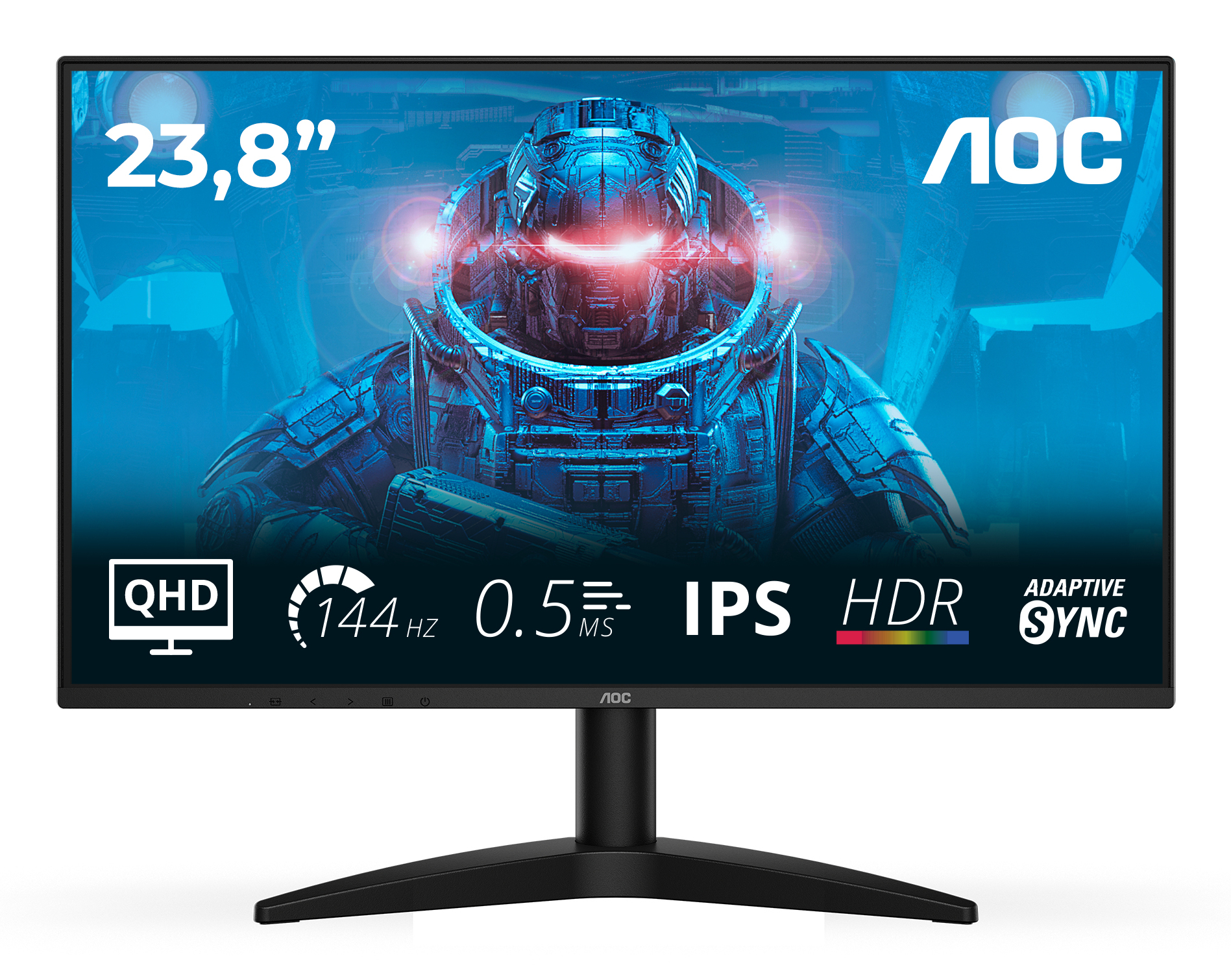 AOC B3 Q24B36X computerskærm 60,5 cm (23.8") 2560 x 1440 pixel Quad HD LED Sort