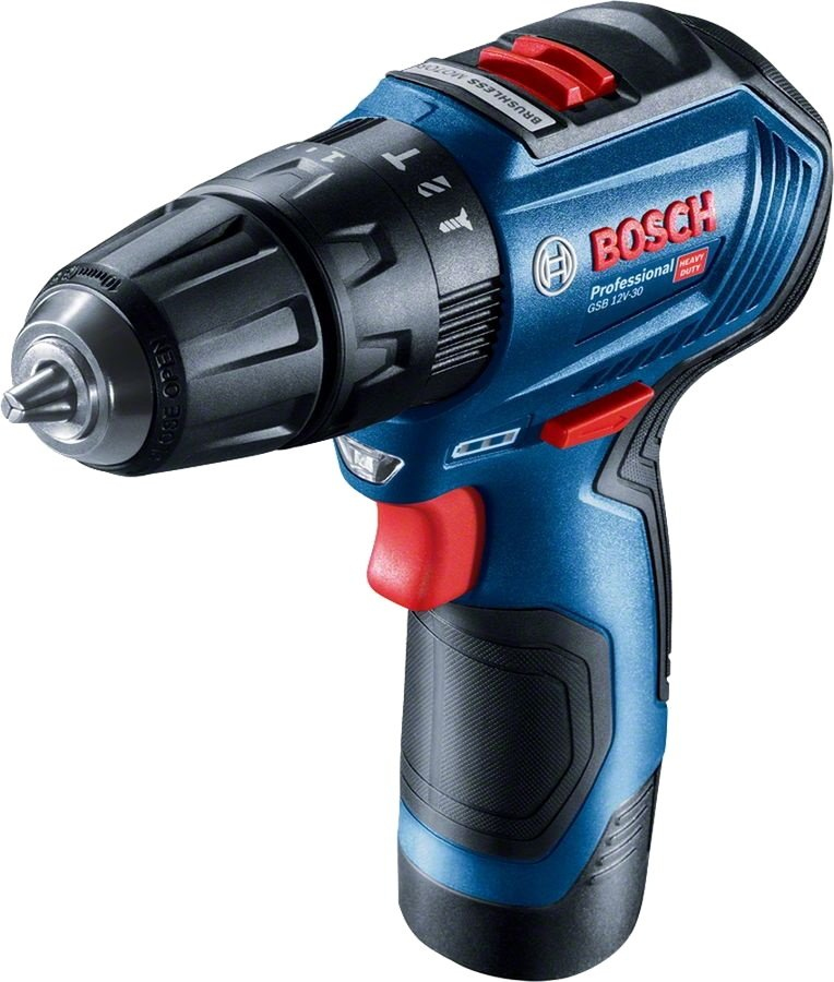 Bosch GSB 12V-30 1600 rpm Nøglefri 820 g Sort, Blå, Rød