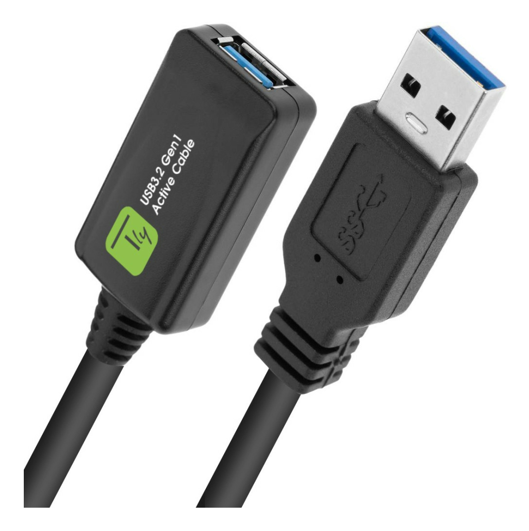 Techly ICUR3050G USB-kabel USB 3.2 Gen 1 (3.1 Gen 1) 5 m USB A Sort