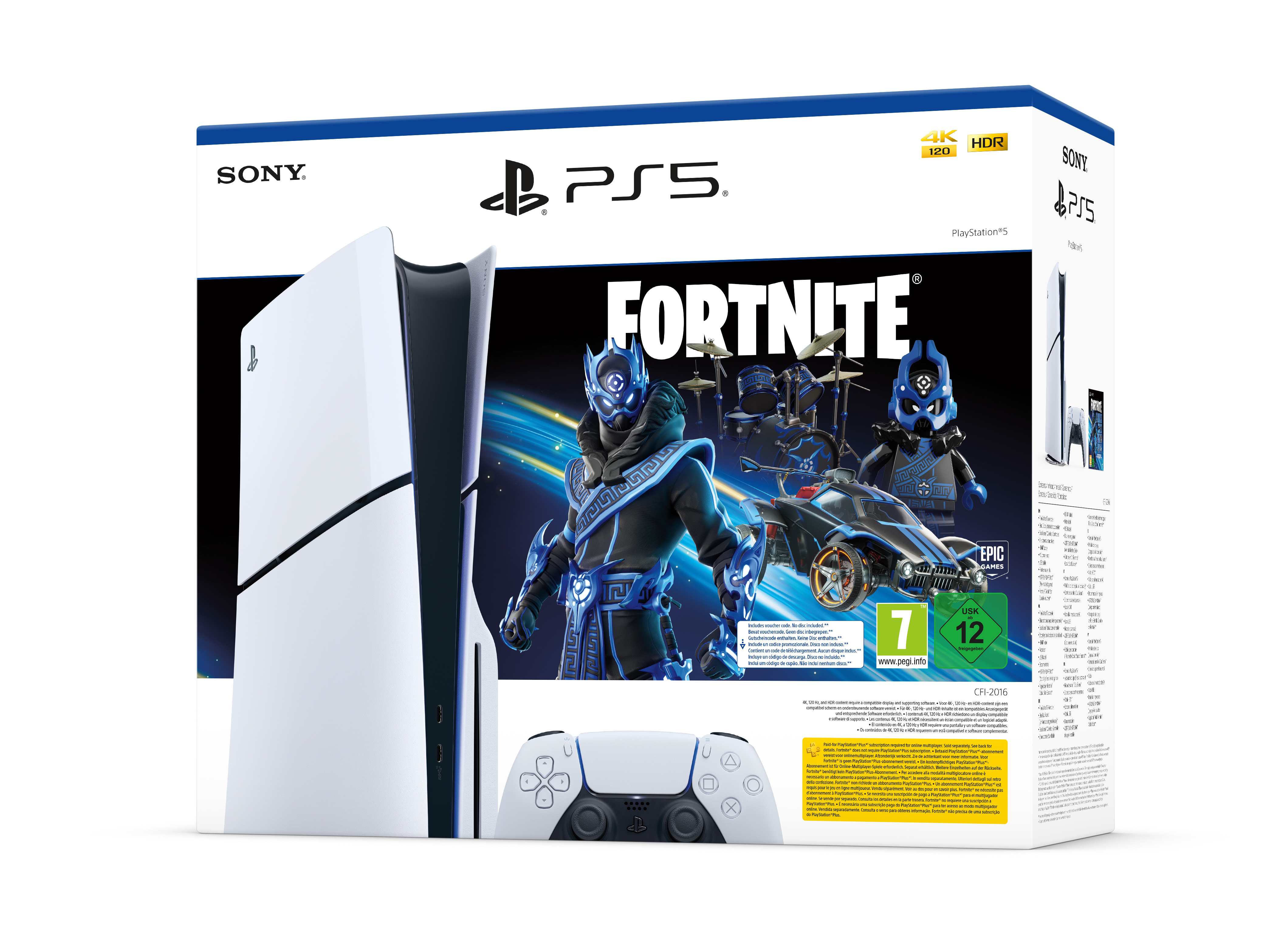 Sony Playstation 5 Slim Fortnite 1 TB Wi-Fi Sort, Hvid
