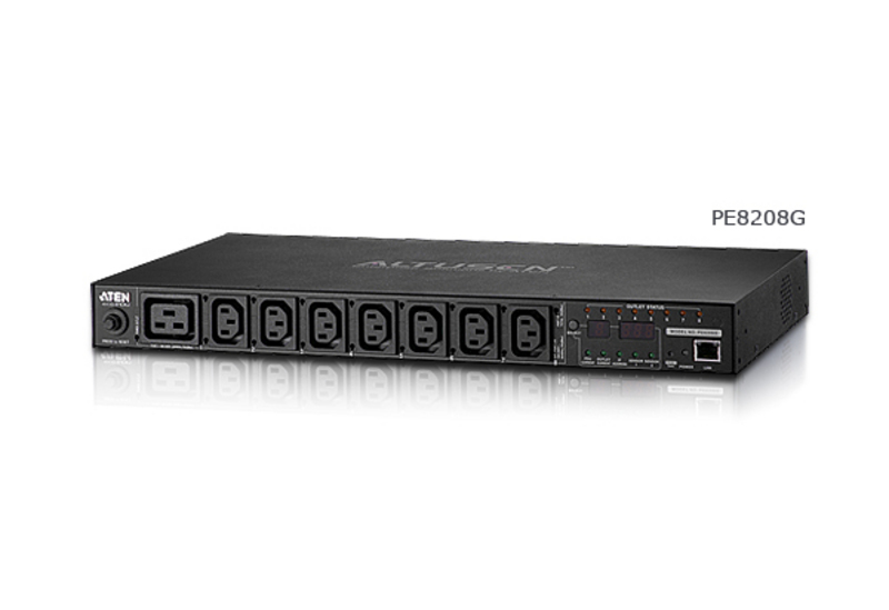 ATEN PE8208G-ATA-G strømforsyningsenhed (PDU) 8 AC stikkontakt(er) 1U Sort