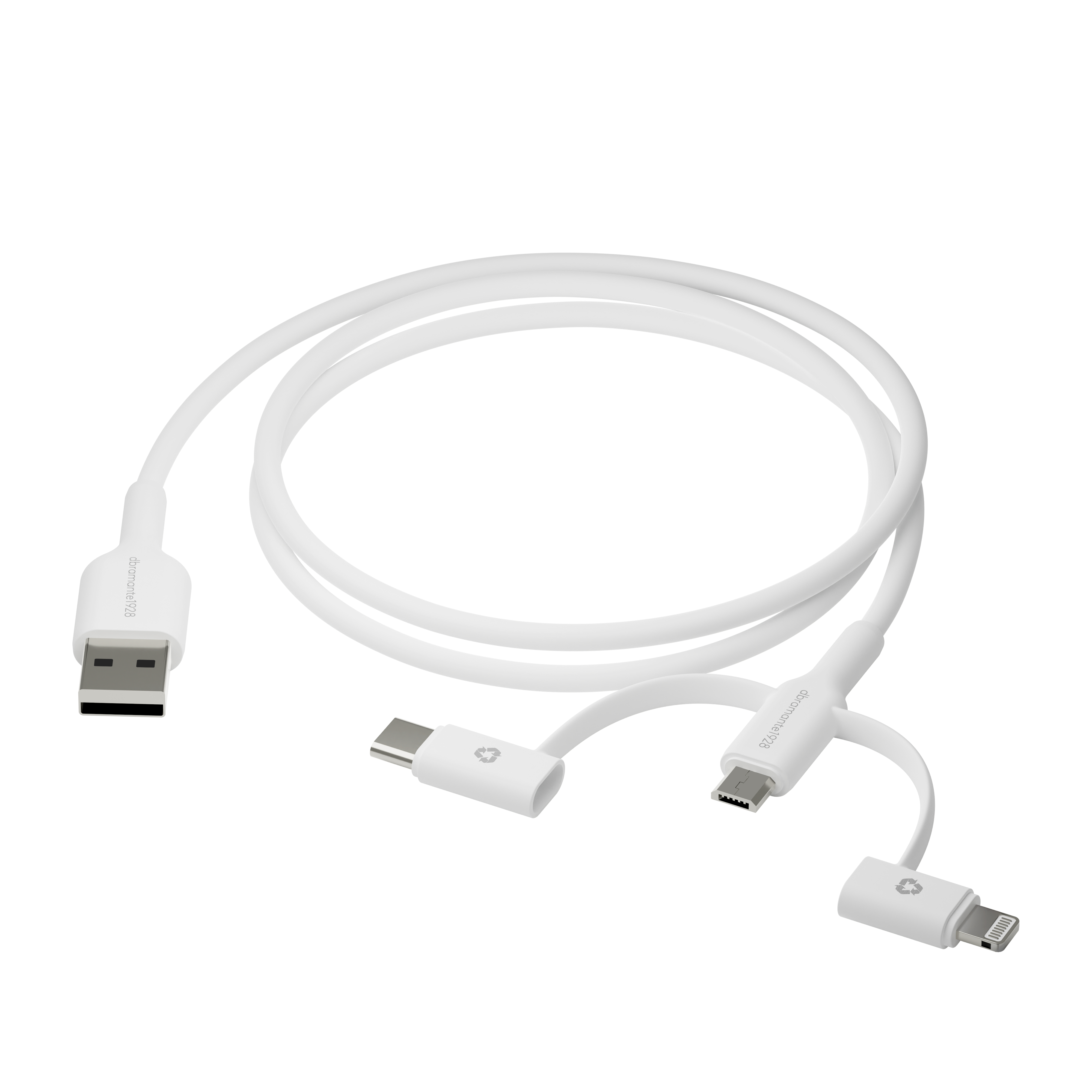 dbramante1928 CBX3A3WH7176 USB-kabel 1 m USB A USB C/Micro USB-A/Lightning Hvid