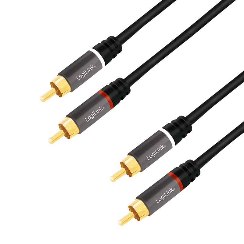 LogiLink CA1202 lydkabel 1 m 2 x RCA Sort