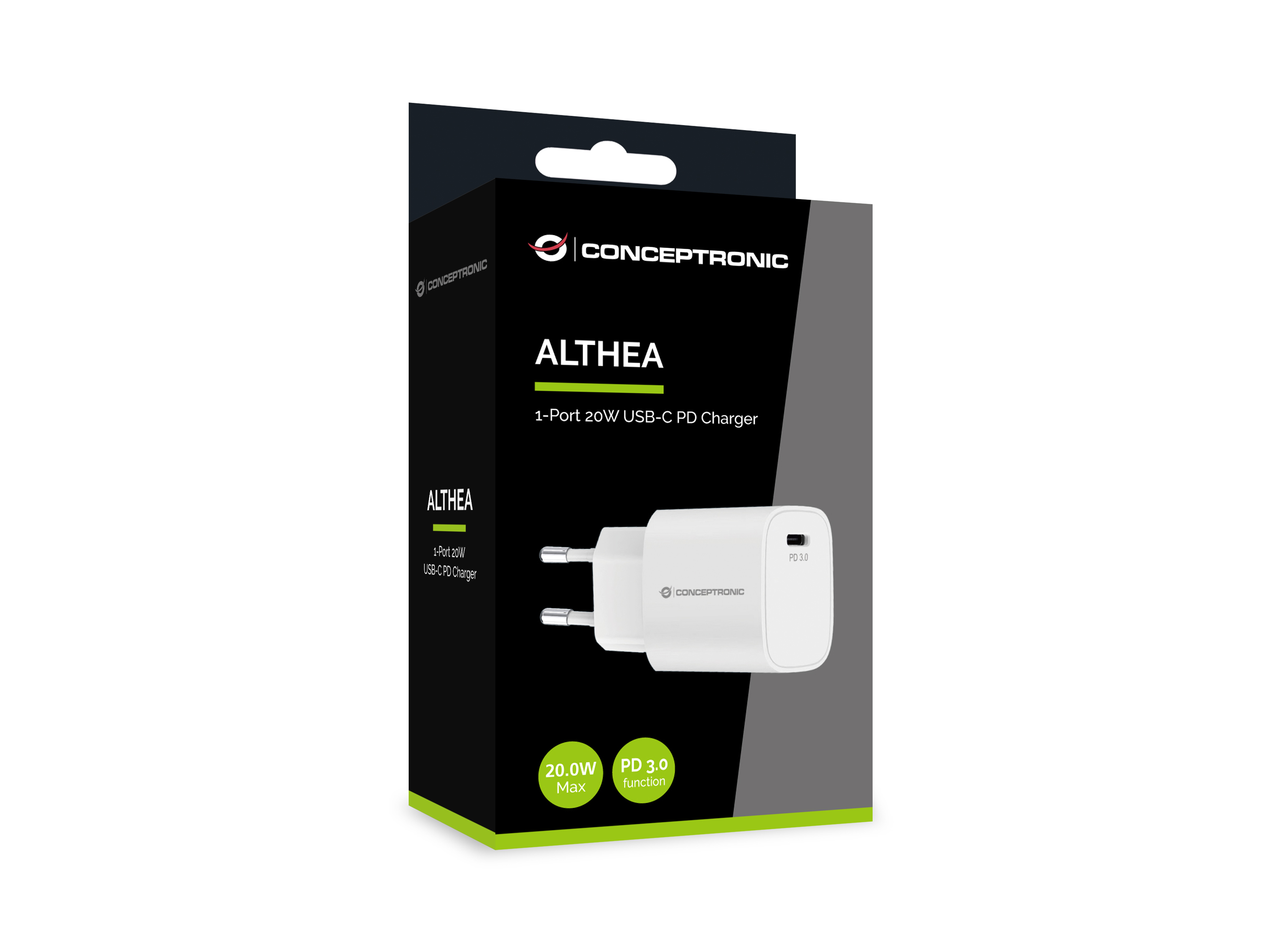 Conceptronic ALTHEA14W oplader til mobil enhed Universel Hvid Vekselstrøm Hurtig opladning Indendørs