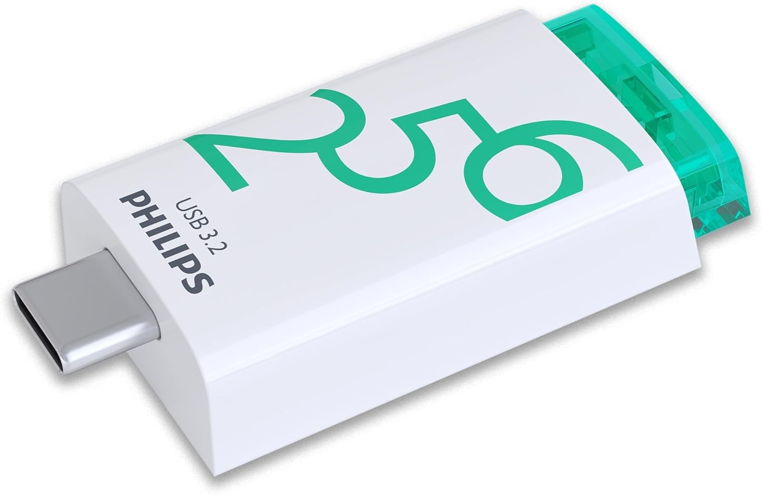 Philips USB 3.2 256GB Click Series Gen 1 USB-C USB-nøgle USB Type-A 3.2 Gen 1 (3.1 Gen 1) Hvid