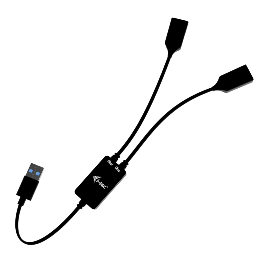 i-tec USB-A Cable HUB 2 port (2x USB-A) USB-kabel USB 3.2 Gen 1 (3.1 Gen 1) 0,1 m USB A 2 x USB A Sort