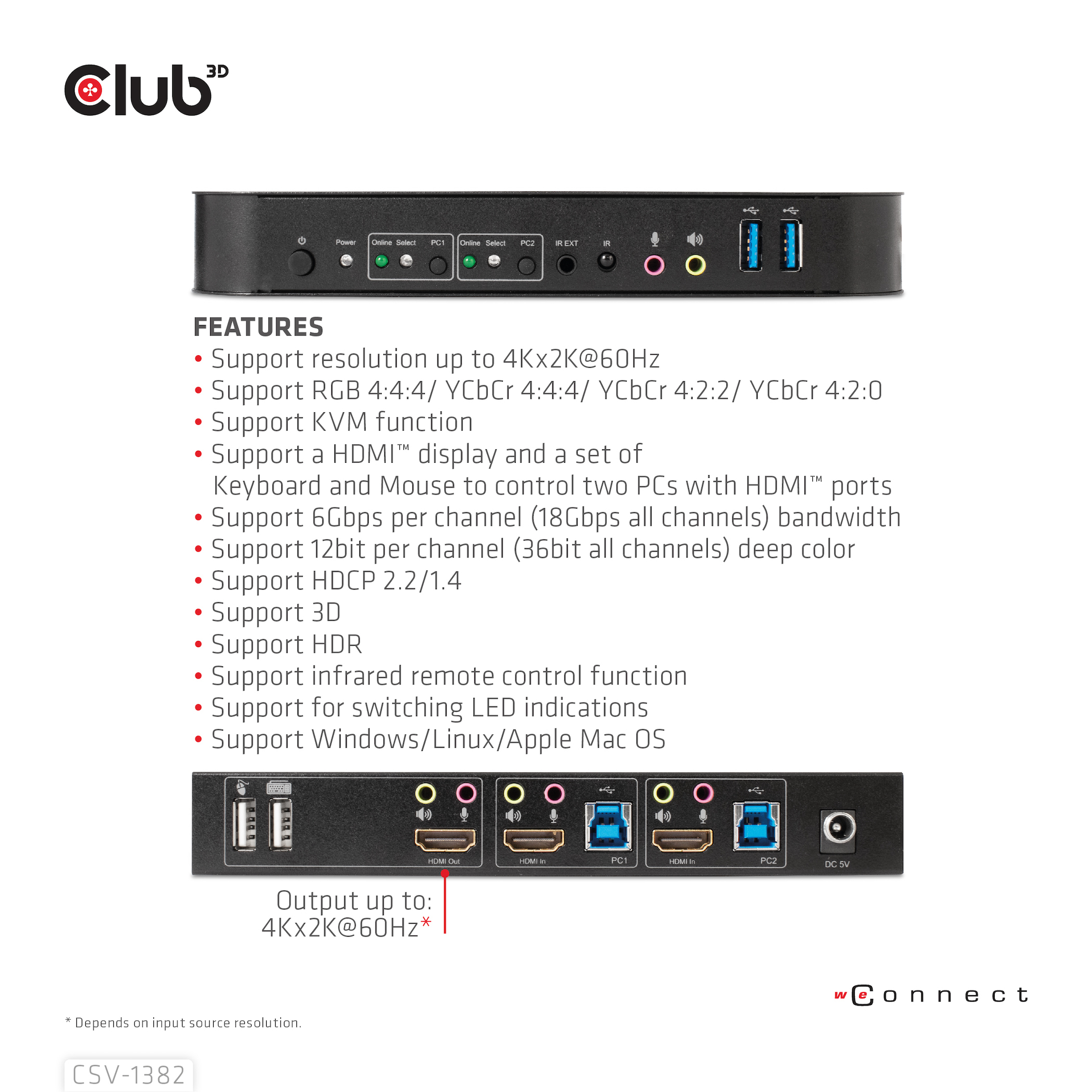CLUB3D CSV-1382 KVM Switch Sort