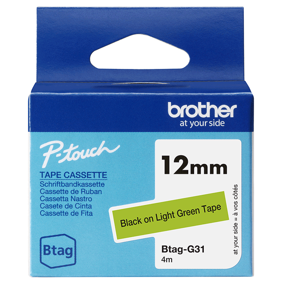 Brother BTAG-G31 etiketbånd Sort på grøn