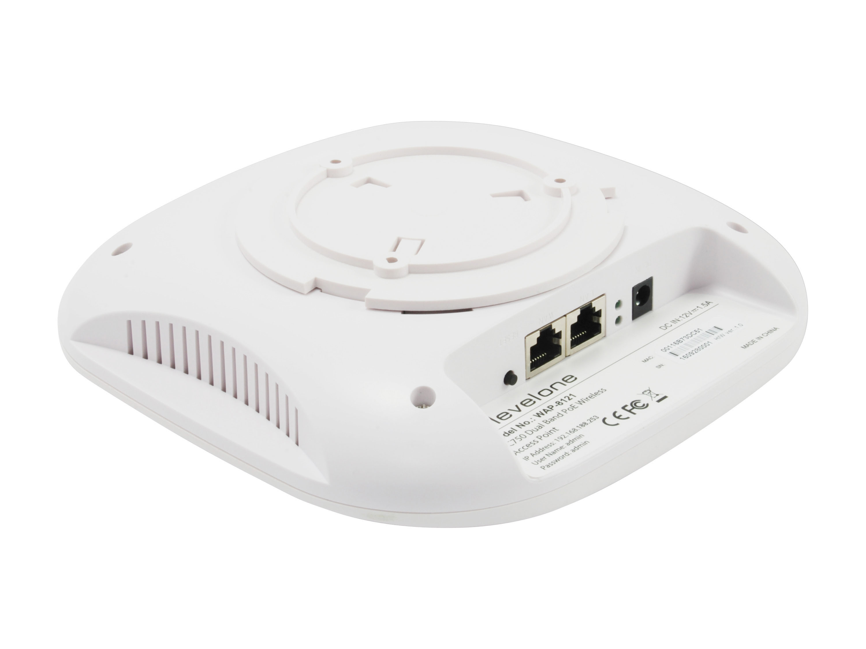 LevelOne WAP-8121 WLAN adgangspunkt 433 Mbit/s Hvid Strøm over Ethernet (PoE)