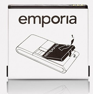 Emporia 1020mAh Li-Ion Batteri Sort