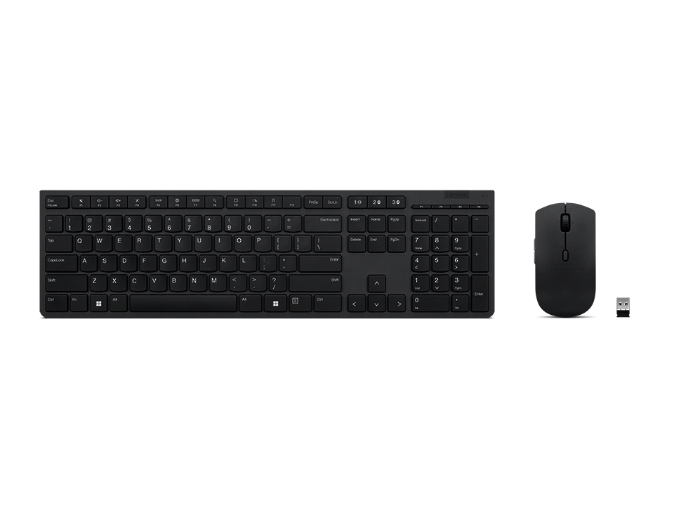 Lenovo 4X31K03968 tastatur Mus inkluderet Kontor RF trådløs + Bluetooth US engelsk Grå