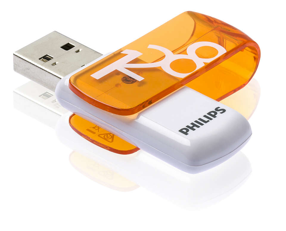 Philips FM12FD05B USB-nøgle 128 GB USB Type-A 2.0 Orange, Hvid