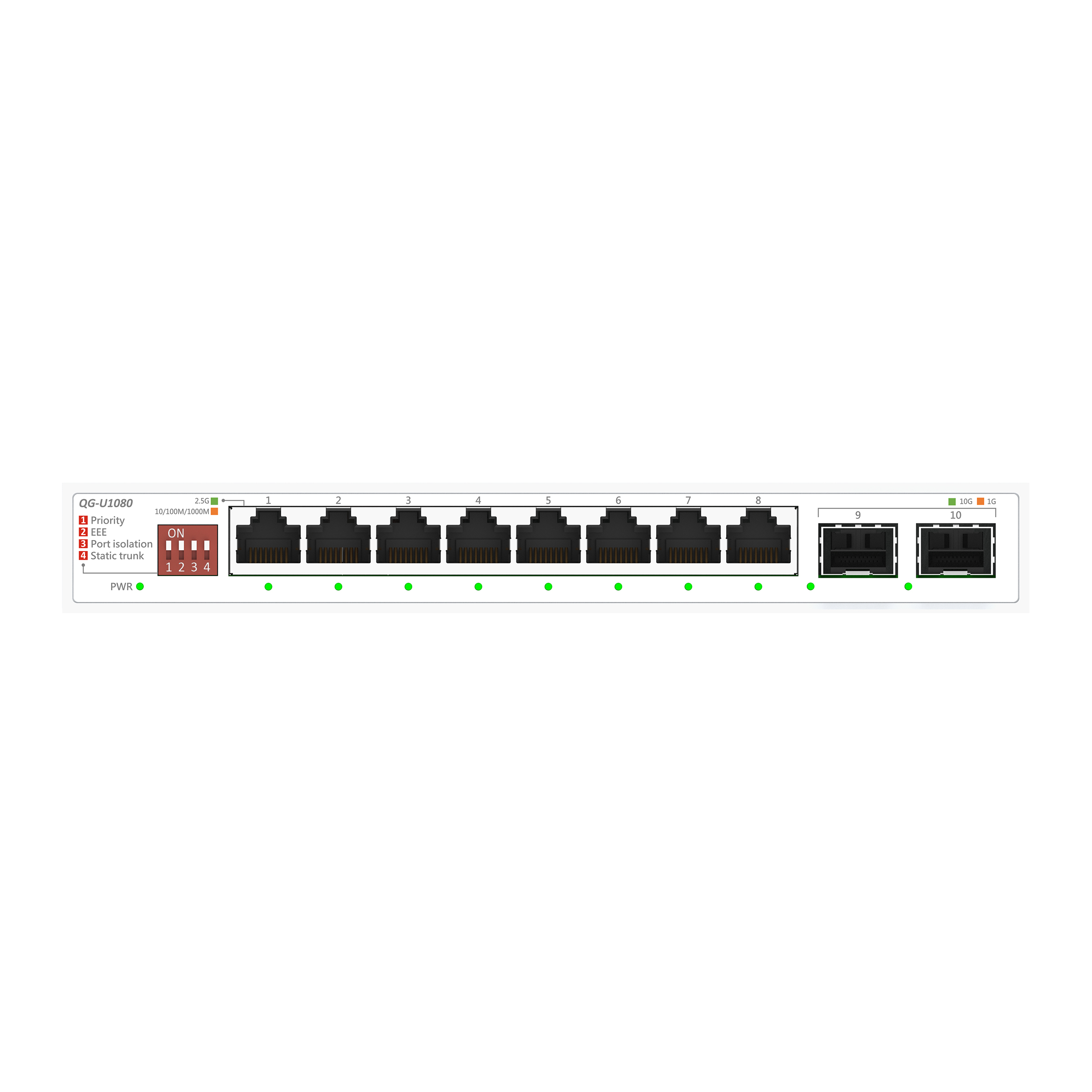 ASUS QG-U1080 Ikke administreret 2.5G Ethernet (100/1000/2500) Hvid