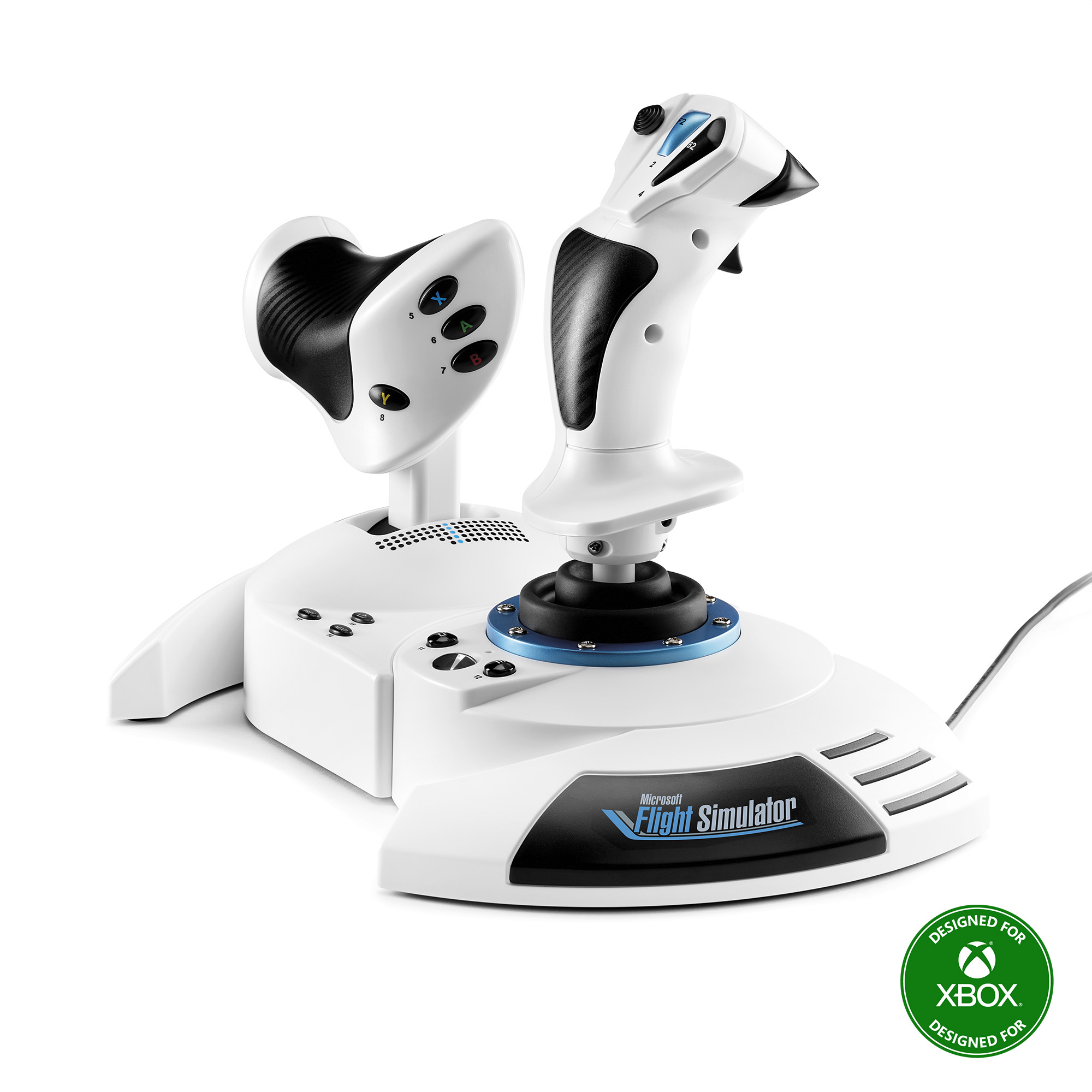 Thrustmaster T.Flight Hotas One Microsoft Flight Simulator Edition Sort, Hvid USB Joystick + håndtag til motorstyring Analog/digital PC, Xbox One, Xbox One S, Xbox One X