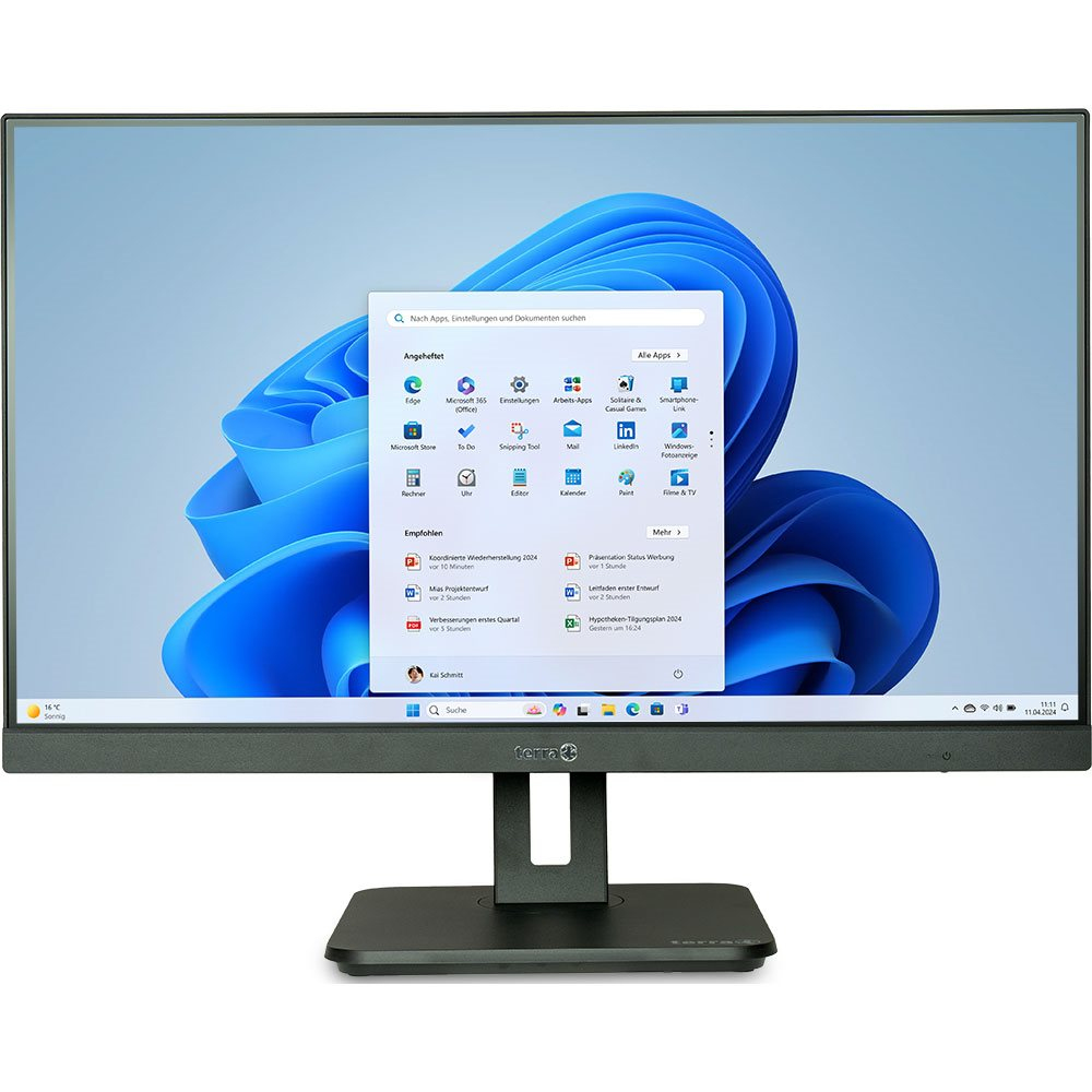 TERRA 1001378 All-in-One PC Intel® Core™ i5 i5-12400 68,6 cm (27") 1920 x 1080 pixel 8 GB DDR5-SDRAM 1 TB SSD Windows 11 Home Wi-Fi 6 (802.11ax) Sort