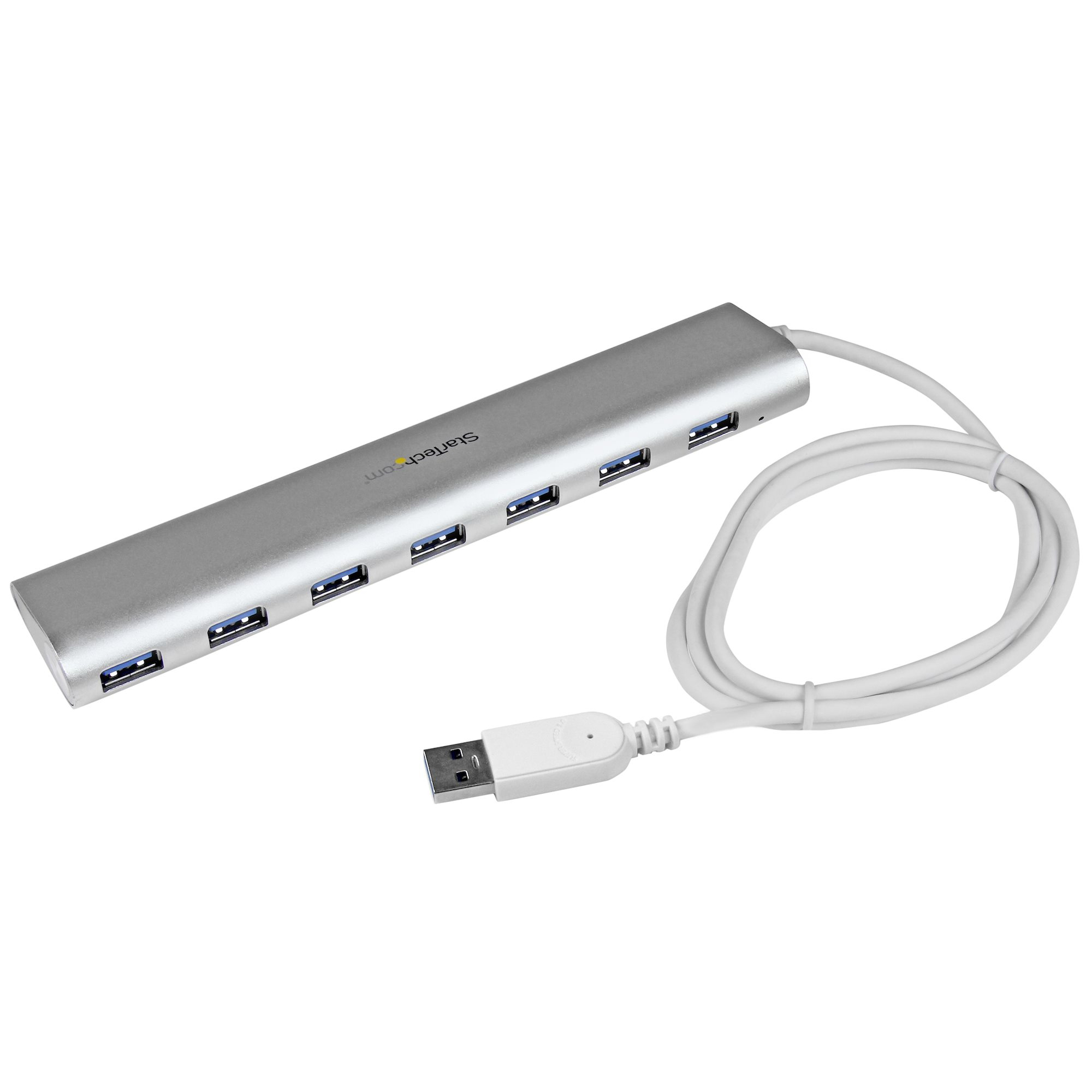 StarTech.com ST73007UA interface hub USB 3.2 Gen 1 (3.1 Gen 1) Type-A 5000 Mbit/s Sølv, Hvid