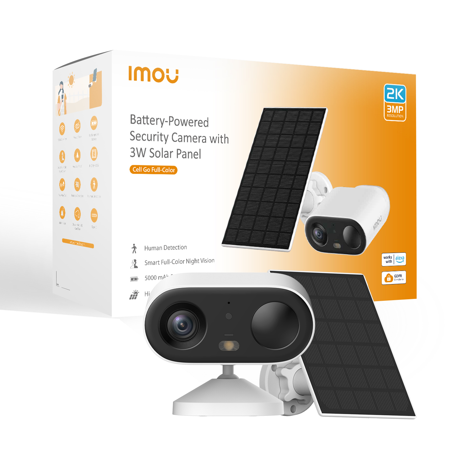Imou Cell Go Full color Kit Kugle (form) IP-sikkerhedskamera Udendørs 2304 x 1296 pixel Loft/væg
