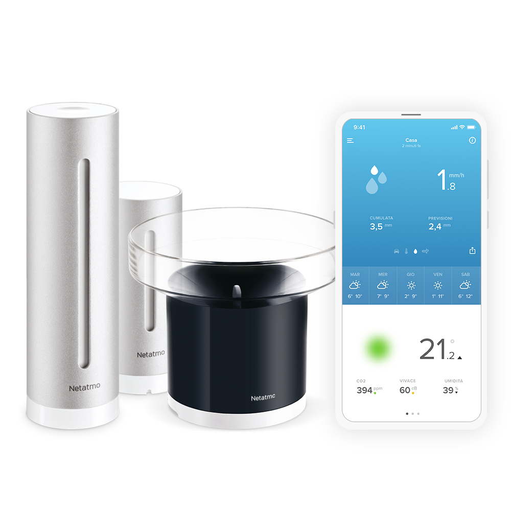 Netatmo NBU-NWS-NRG-EU digital vejrstation Sølv Batteri Wi-Fi