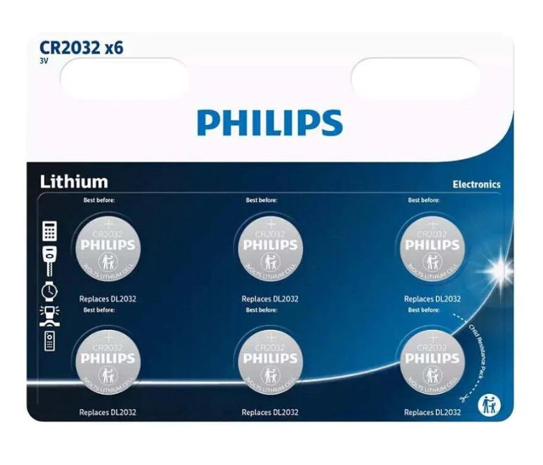 Philips CR2032P601B husholdningsbatteri CR2032 Lithium