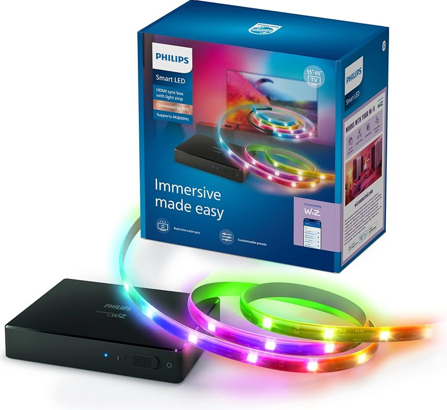 Philips HDMI Sync box med TV-baggrundsbelysning til 55-65" TV, Connected by WiZ