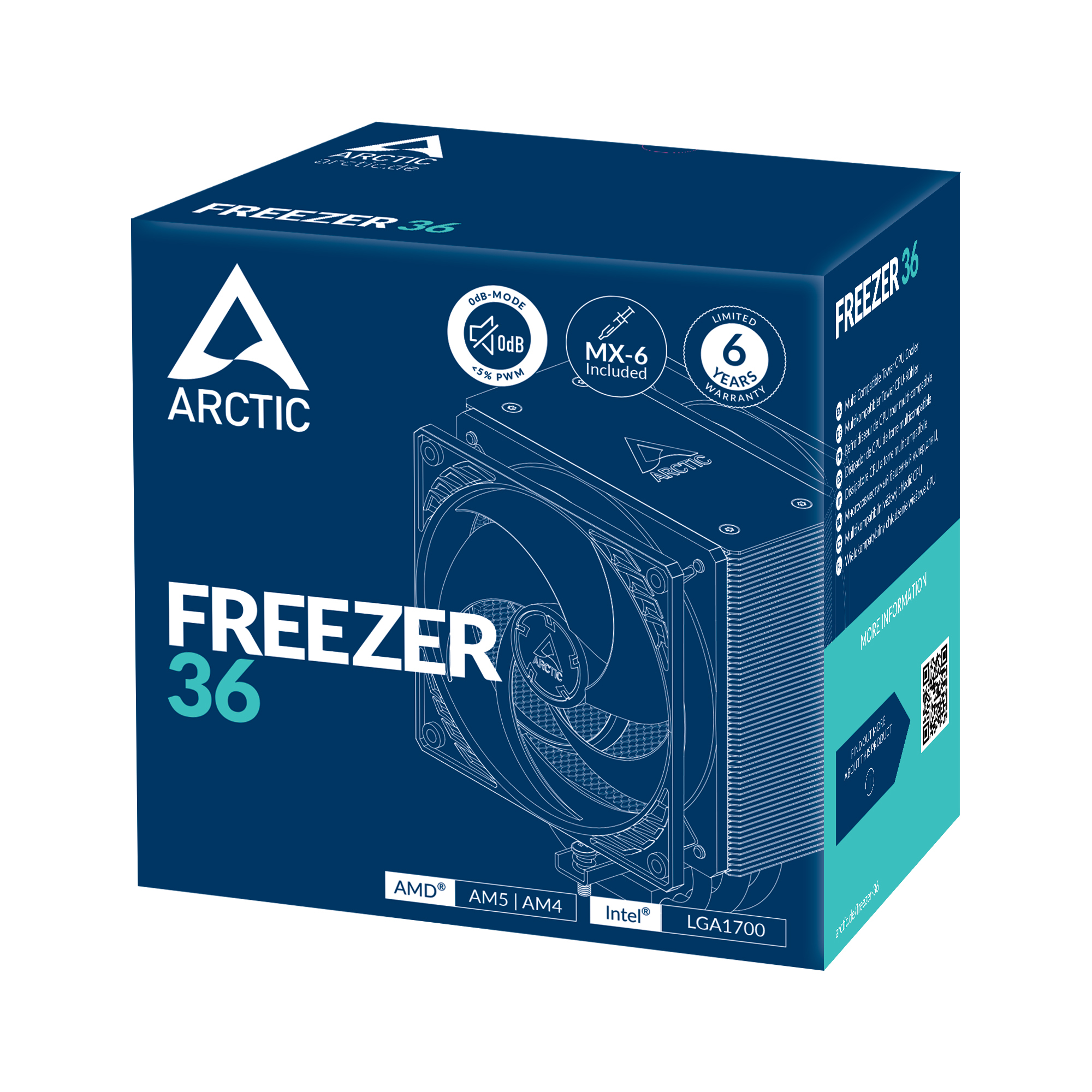 ARCTIC Freezer 36 Processor Luftkøler 12 cm Sort, Sølv 1 stk