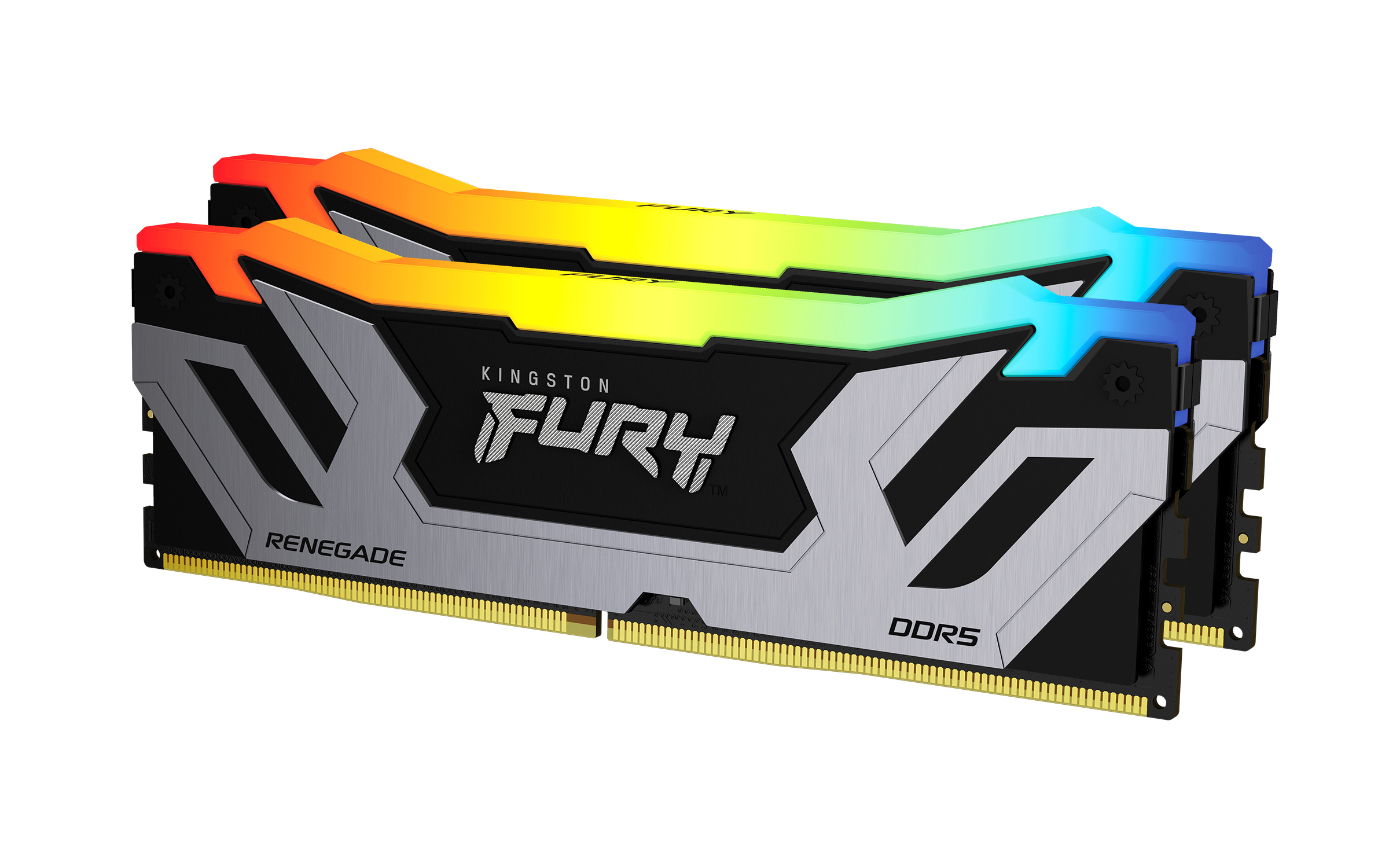 Kingston Technology FURY 48 GB 8400 MT/s DDR5 CL40 CUDIMM (sæt med 2) Renegade RGB, sølv XMP