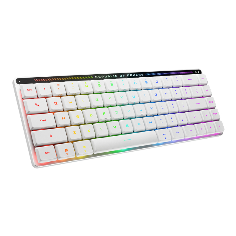 ASUS 90MP03EC-BKNA10 tastatur Spil USB + RF Wireless + Bluetooth Nordisk Hvid