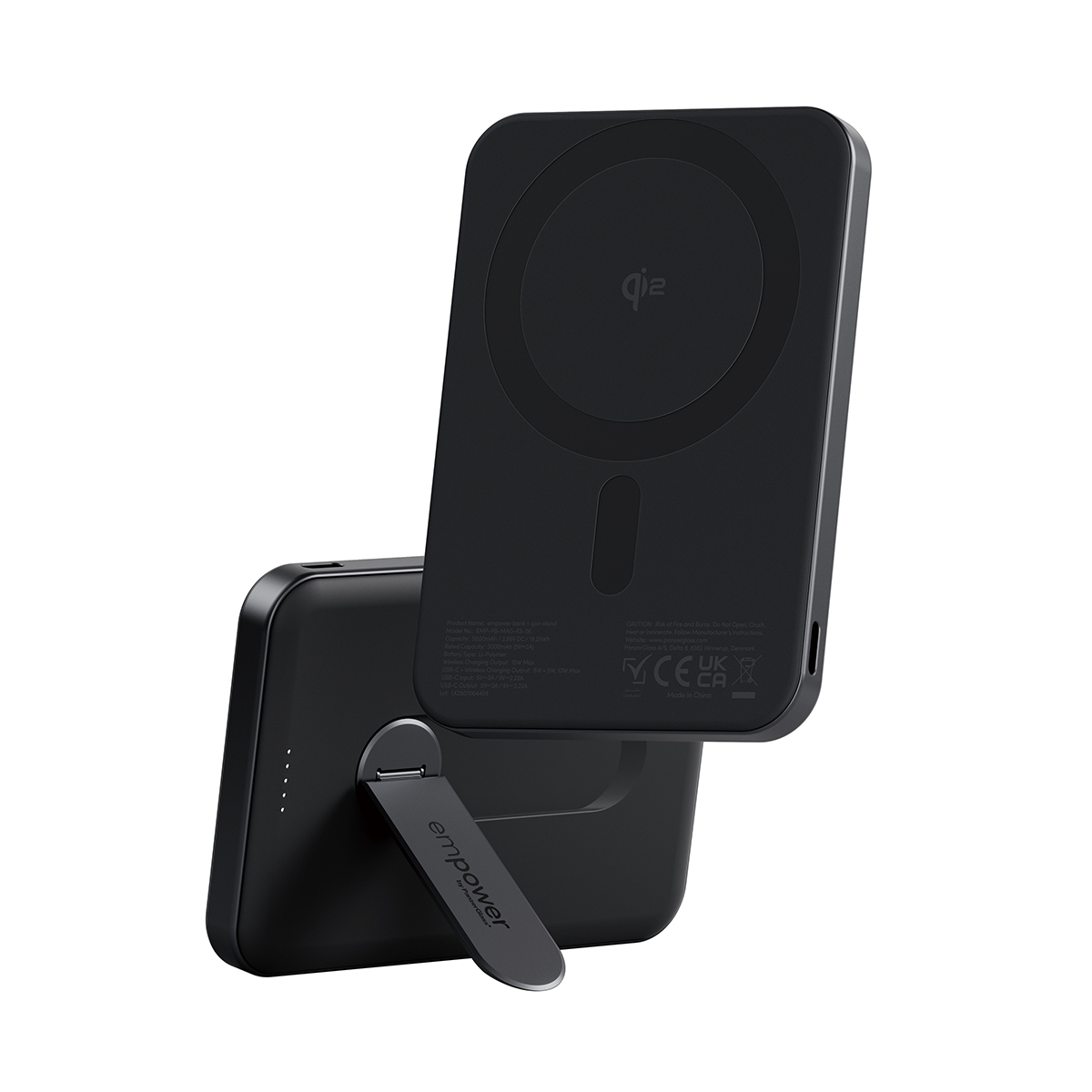 PanzerGlass empower™ by ® empower™ Bank m. Spin Stand | 5000mAh | Space Black