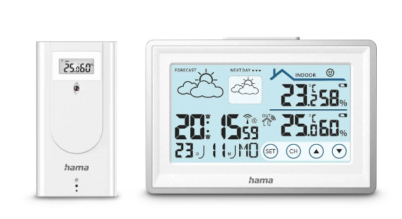 Hama 00222228 digital vejrstation Hvid Batteri