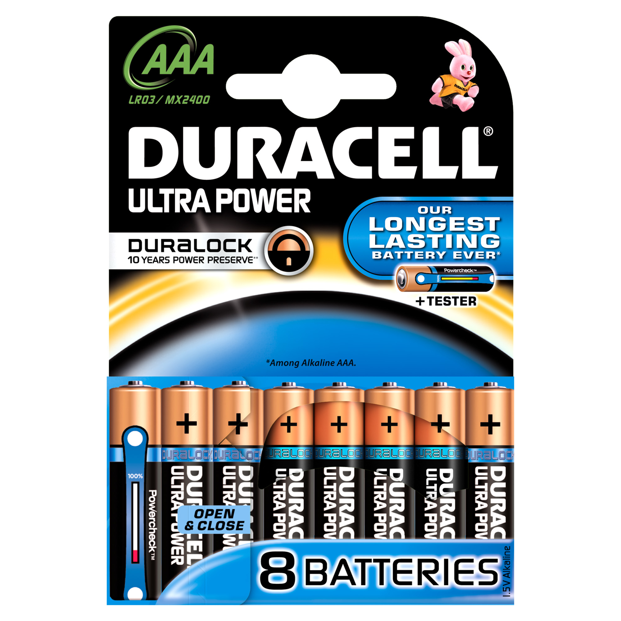 Duracell 8x LR03 AAA Engangsbatteri Alkaline