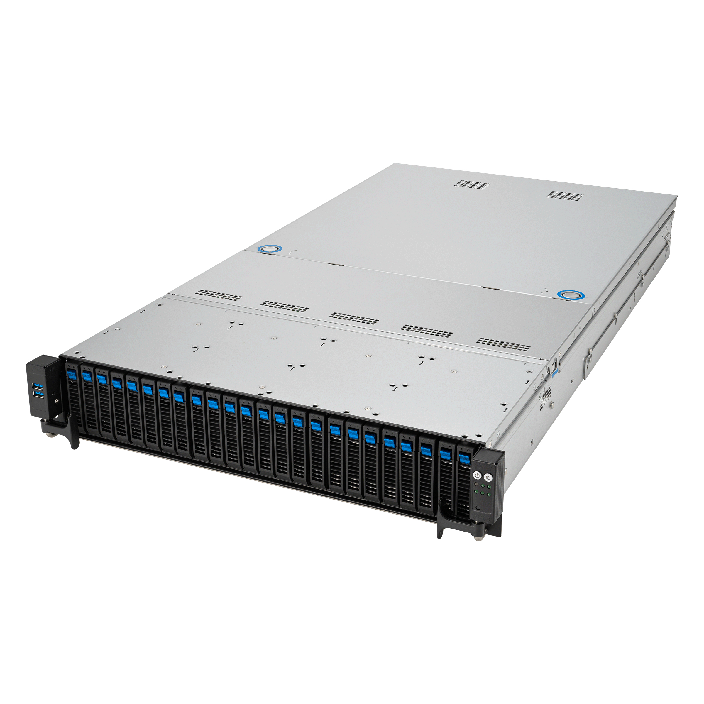 ASUS RS521A-E12-RS24U Socket SP5 Stativ (2U) Sort, Sølv