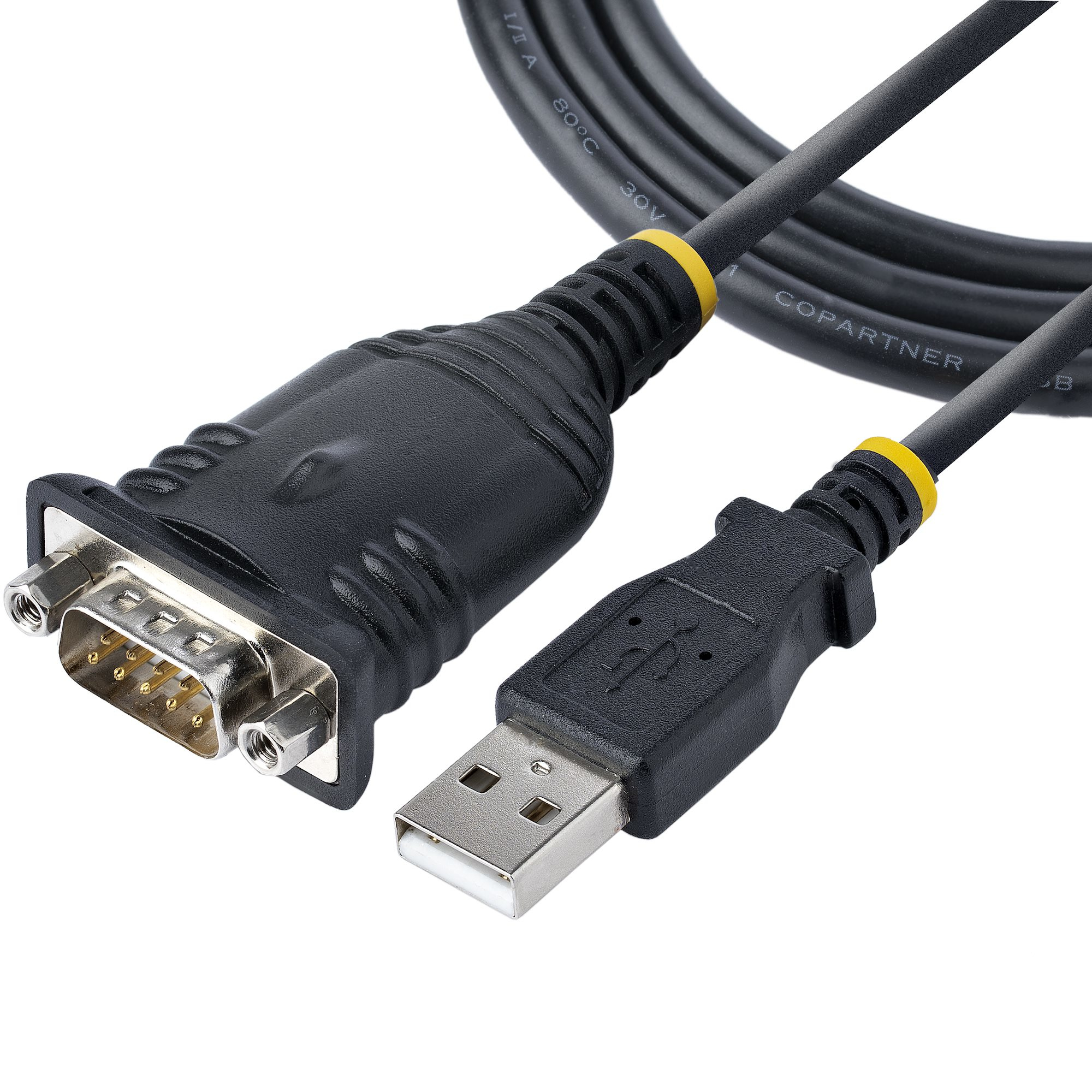 StarTech.com 1P3FP-USB-SERIAL kabel kønsskifter DB-9 USB Type-A Sort