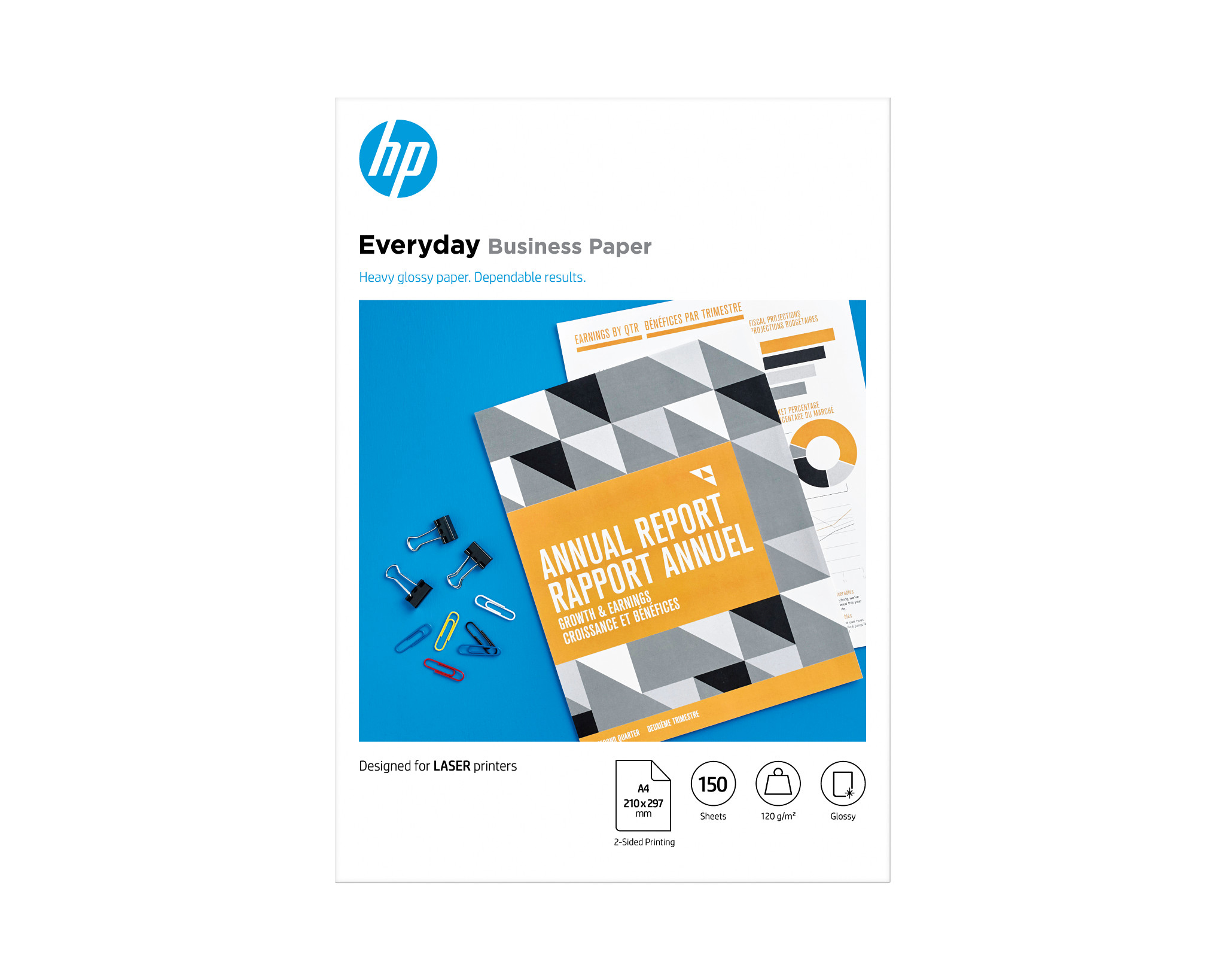 HP Everyday Business-papir, blankt, 120 g/m2, A4 (210 x 297 mm), 150 ark
