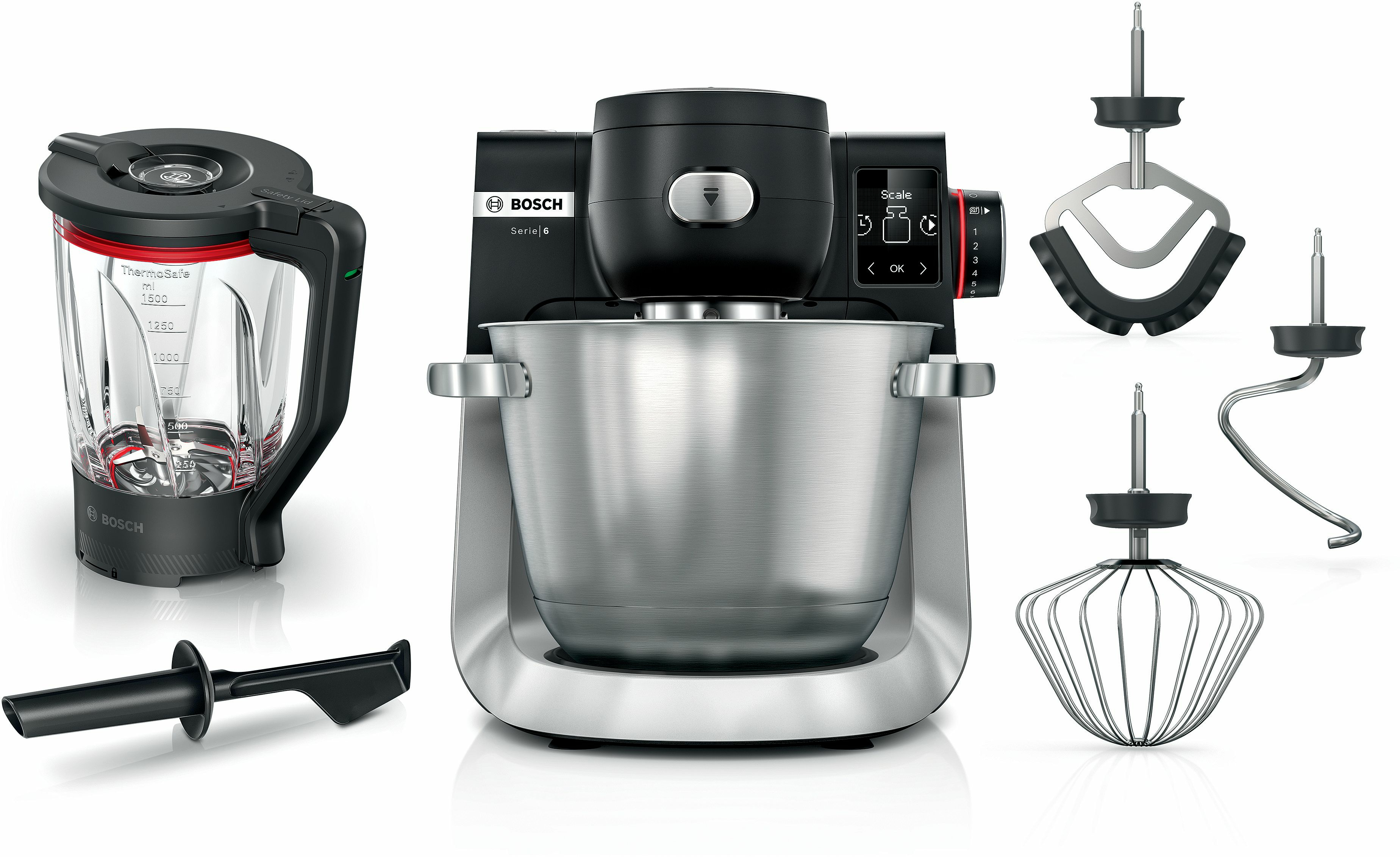 Bosch Serie 6 MUMS6ZS17 foodprocessor 1600 W 5,5 L Sort, Rustfrit stål