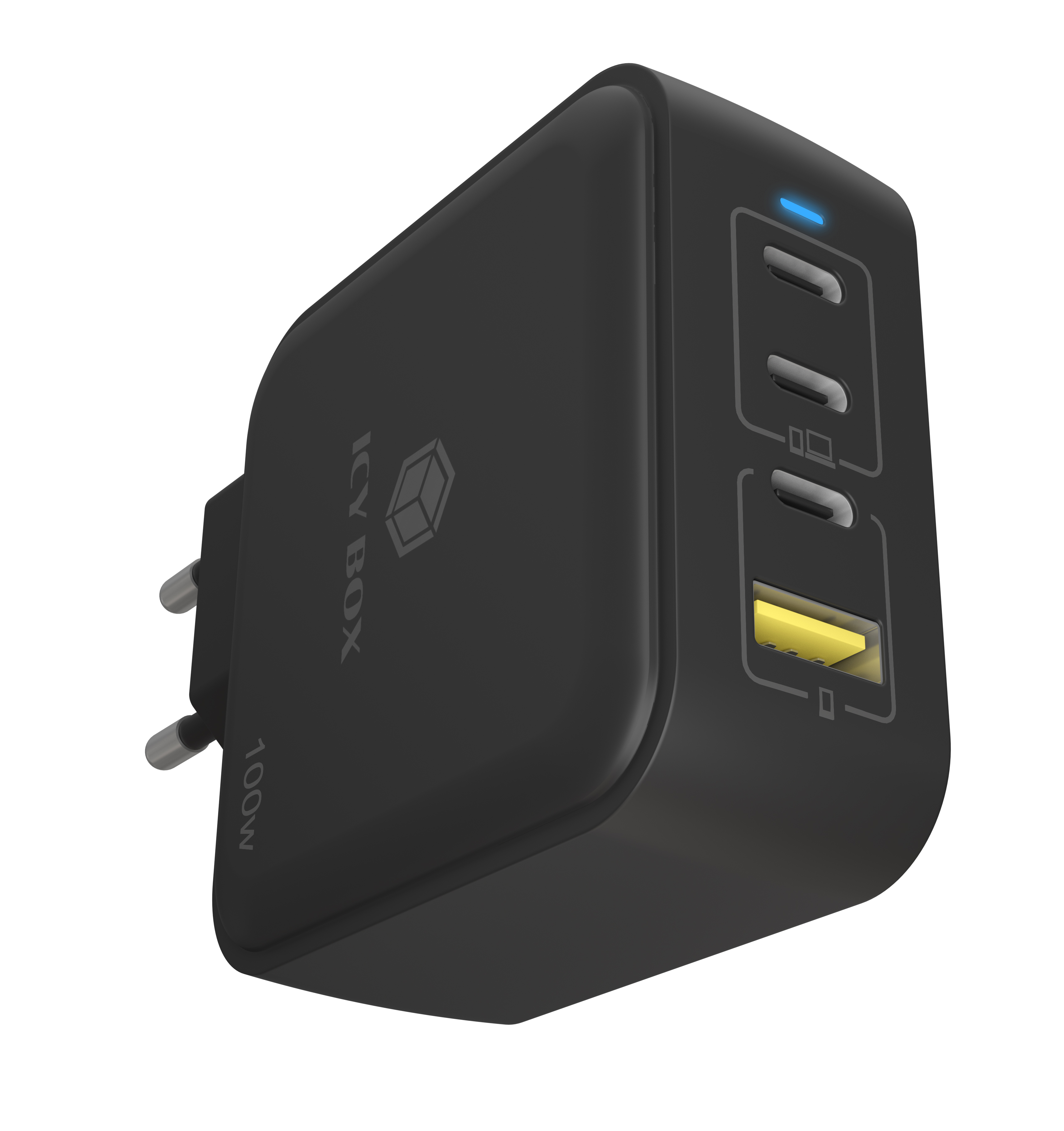 ICY BOX IB-PS1040-PD Universel Sort Vekselstrøm Hurtig opladning Indendørs