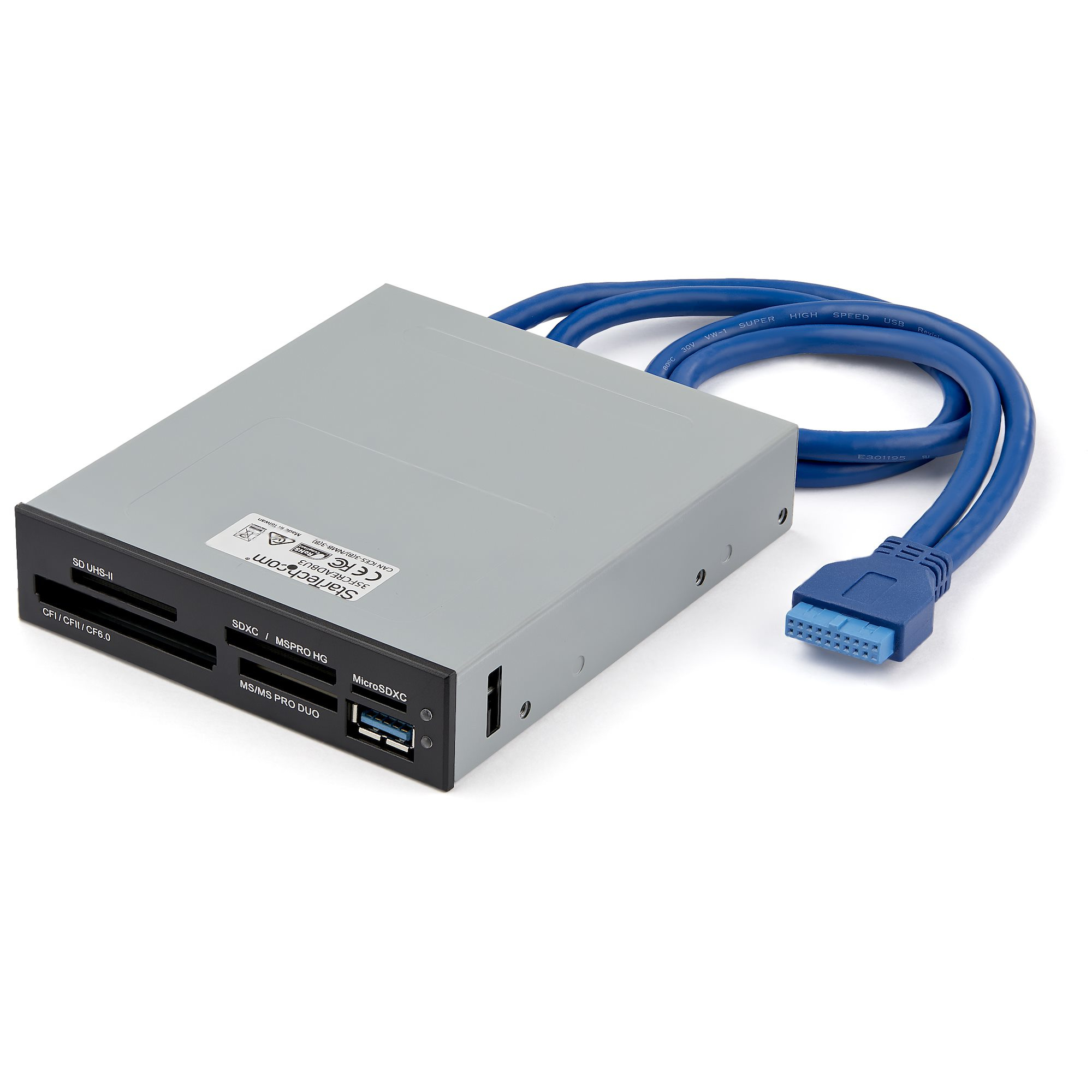 StarTech.com 35FCREADBU3 kortlæser IDC Sort, Metallic