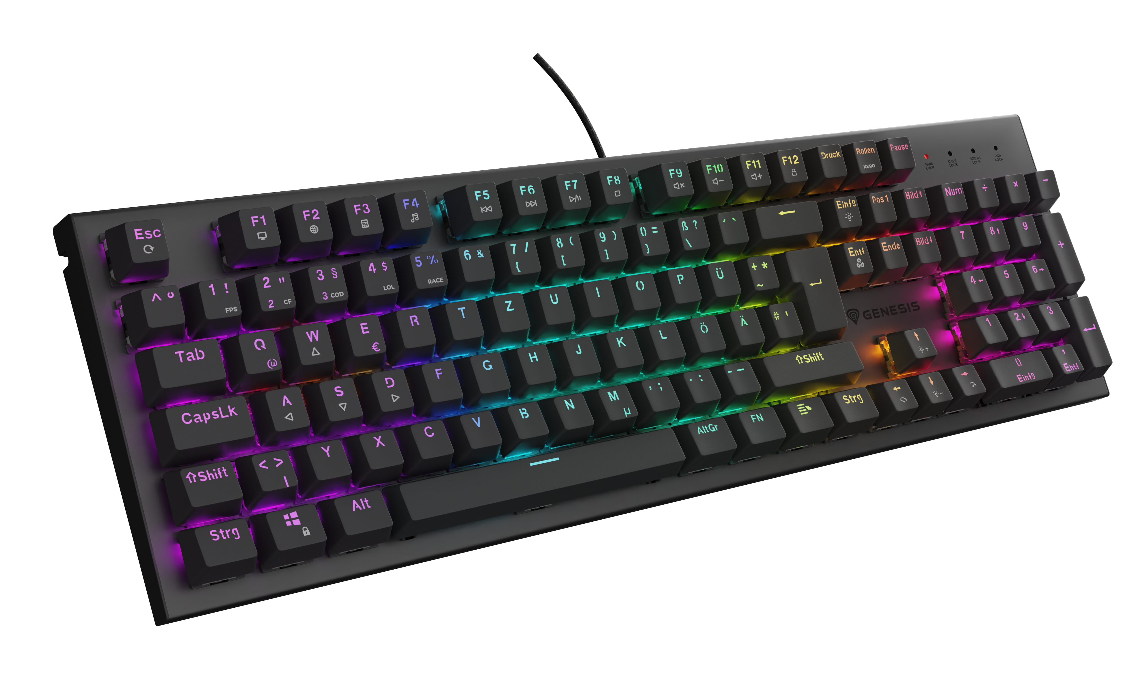 GENESIS Thor 303 tastatur Spil USB QWERTZ Tysk Sort