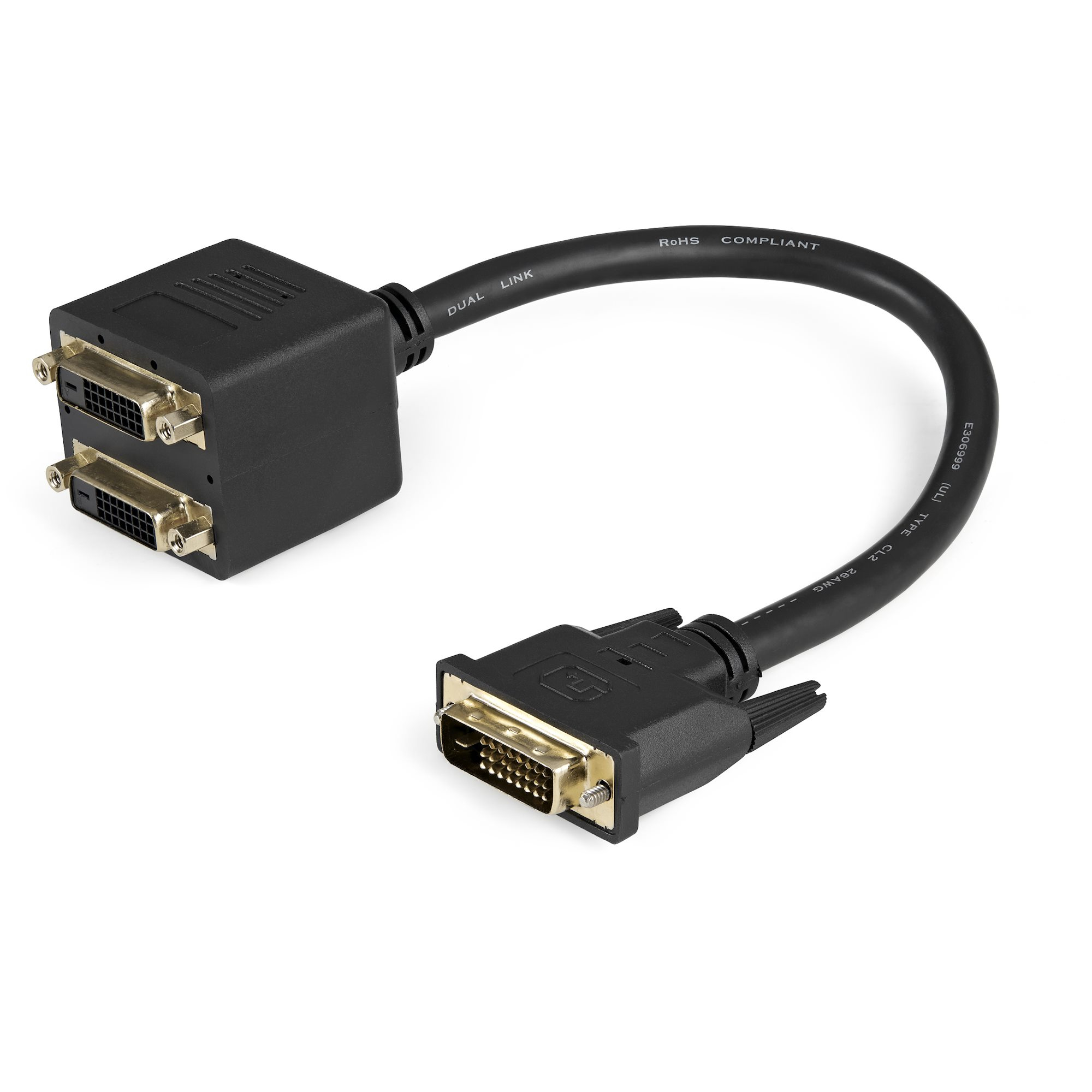 StarTech.com DVISPL1DD DVI kabel 0,3 m DVI-D 2 x DVI-D Sort