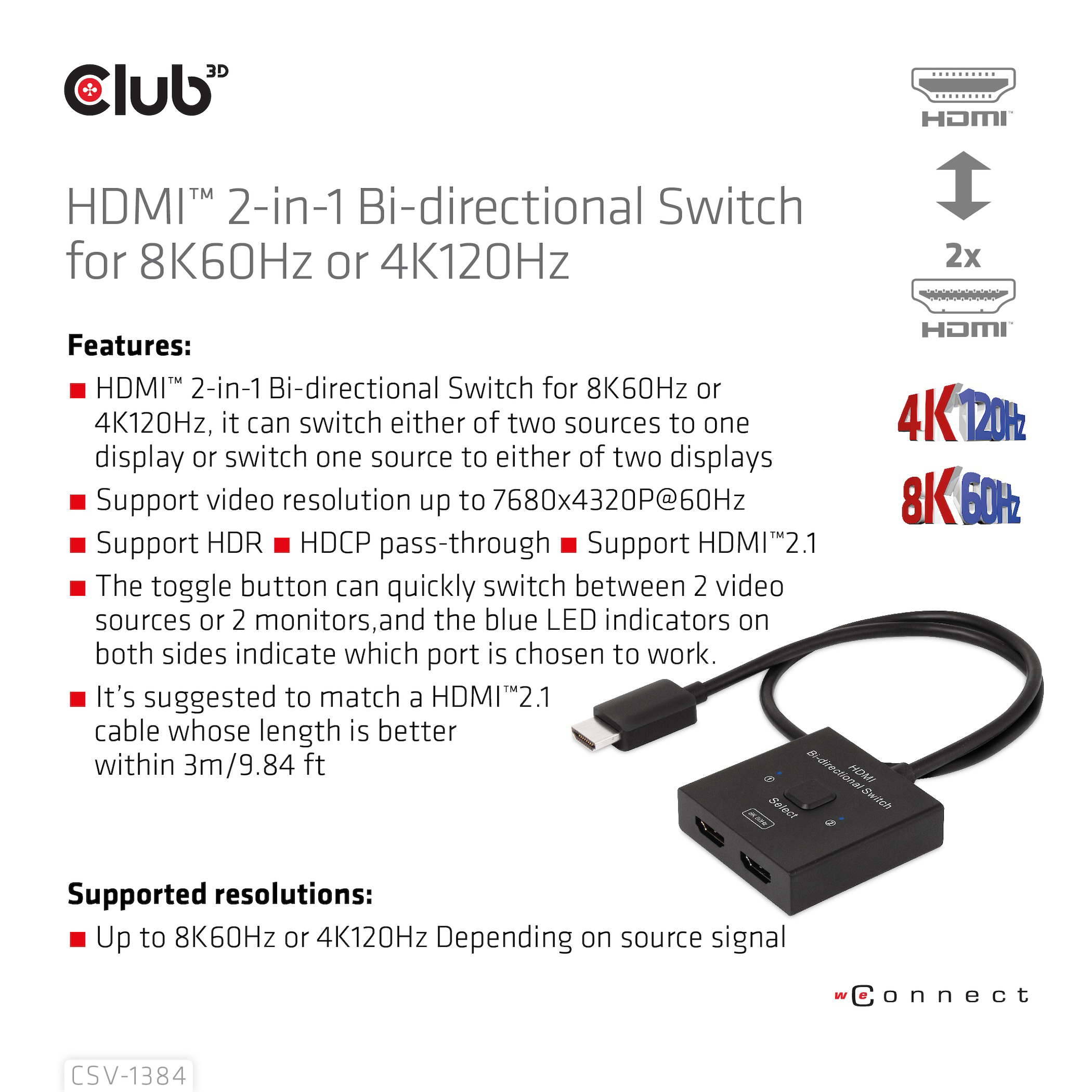 CLUB3D CSV-1384 KVM Switch