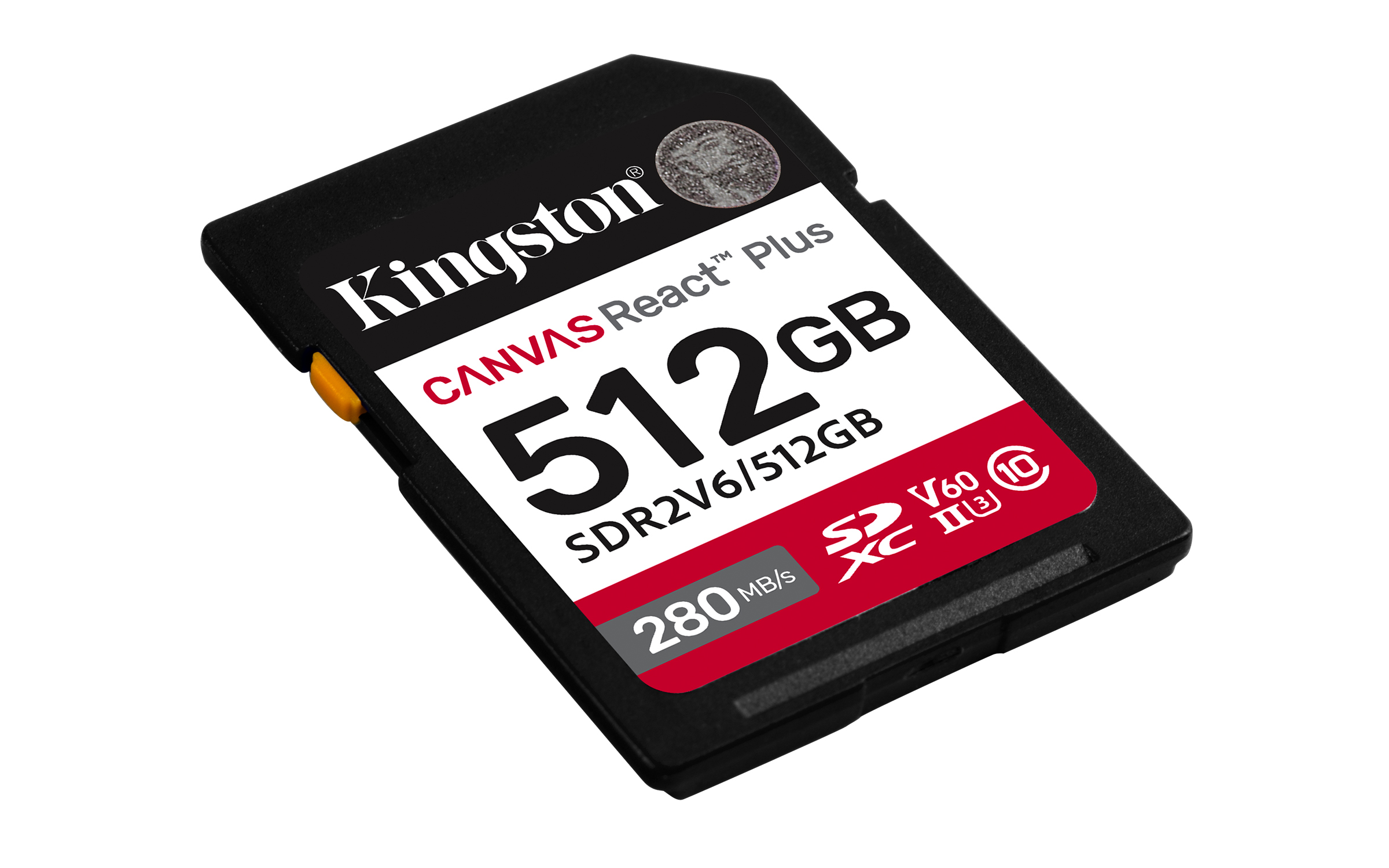 Kingston Technology 512 GB Canvas React Plus SDXC UHS-II 280R/150W U3 V60 til fuld HD/4K