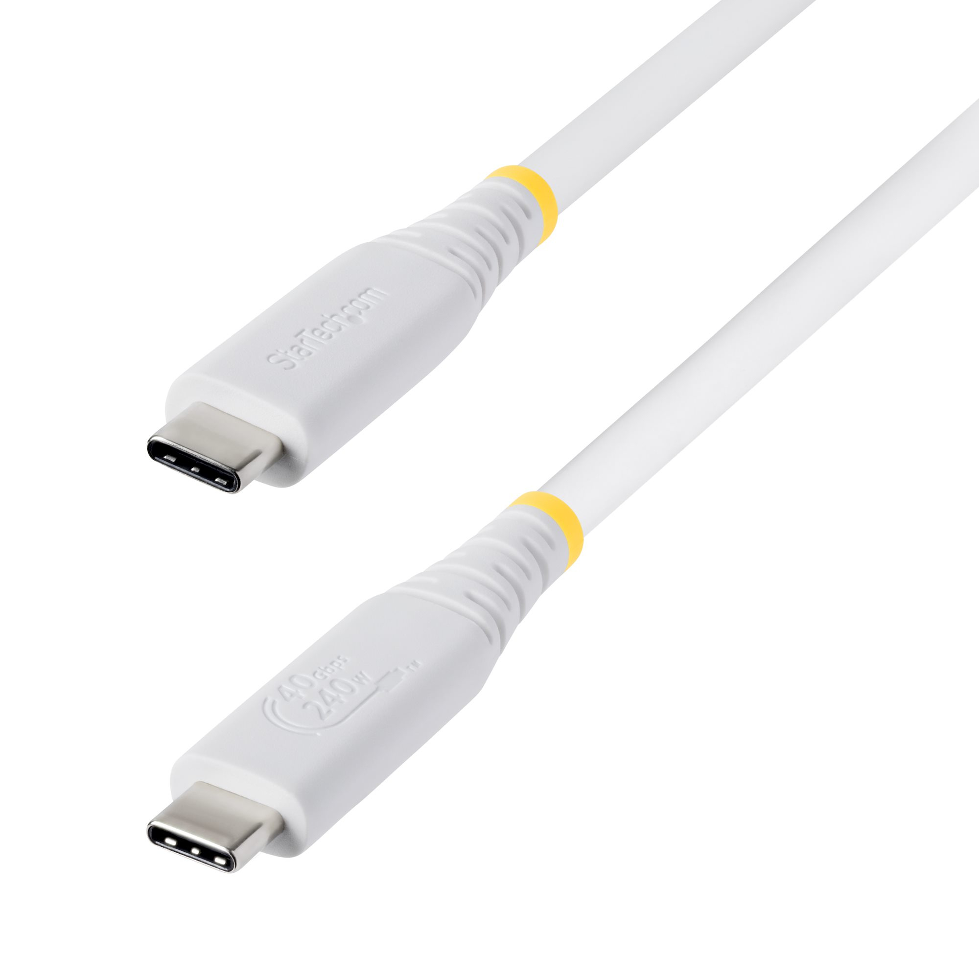 StarTech.com CC1M40GUSB4TPW USB-kabel USB4 Gen 3x2 1 m USB C 40 Gbit/sek. 240 W Hvid