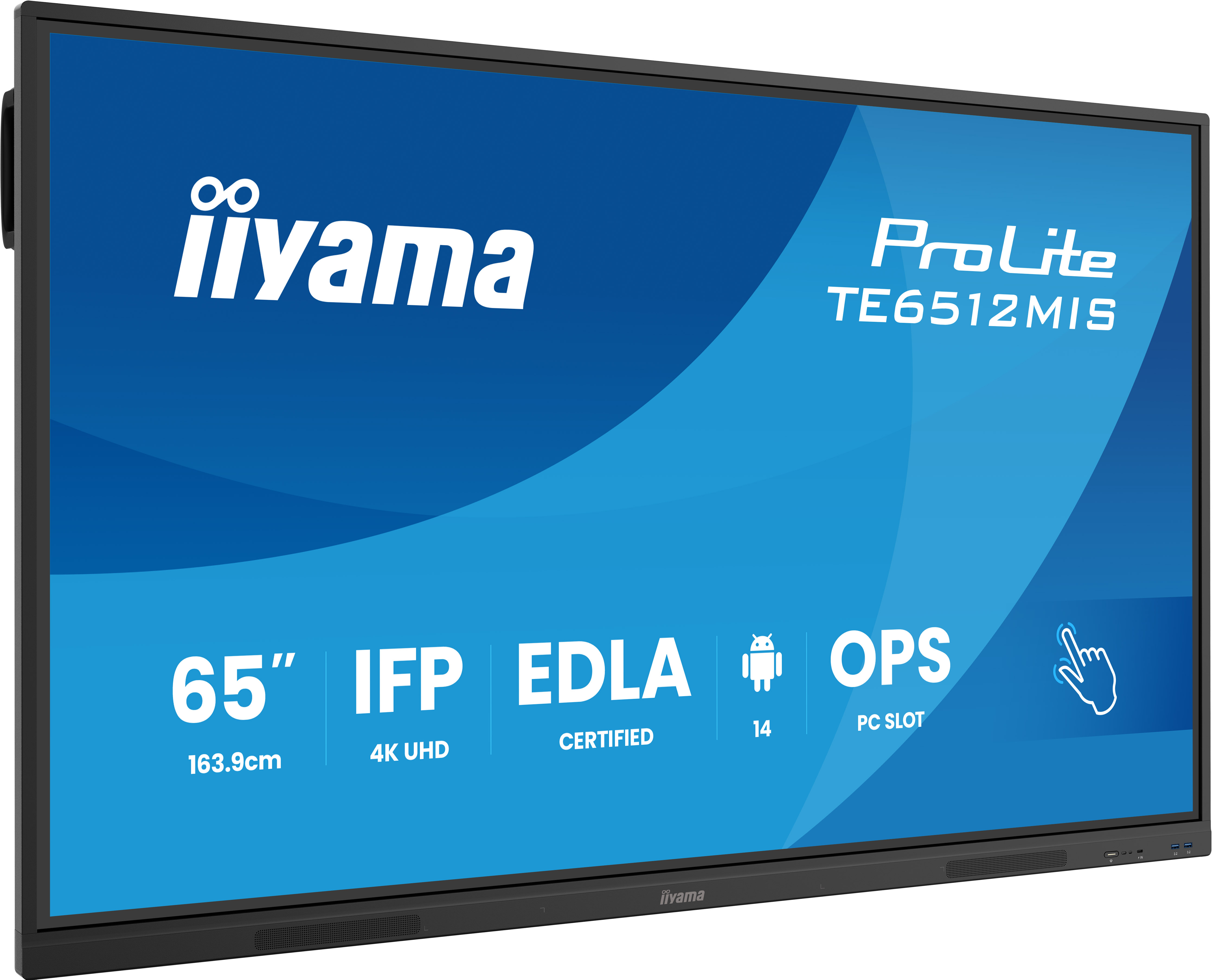 iiyama TE6512MIS-B4AG skilte display Digital fladpaneldisplay 165,1 cm (65") LCD Wi-Fi 400 cd/m² 4K Ultra HD Sort Berøringsskærm Indbygget processer Android 11 24/7