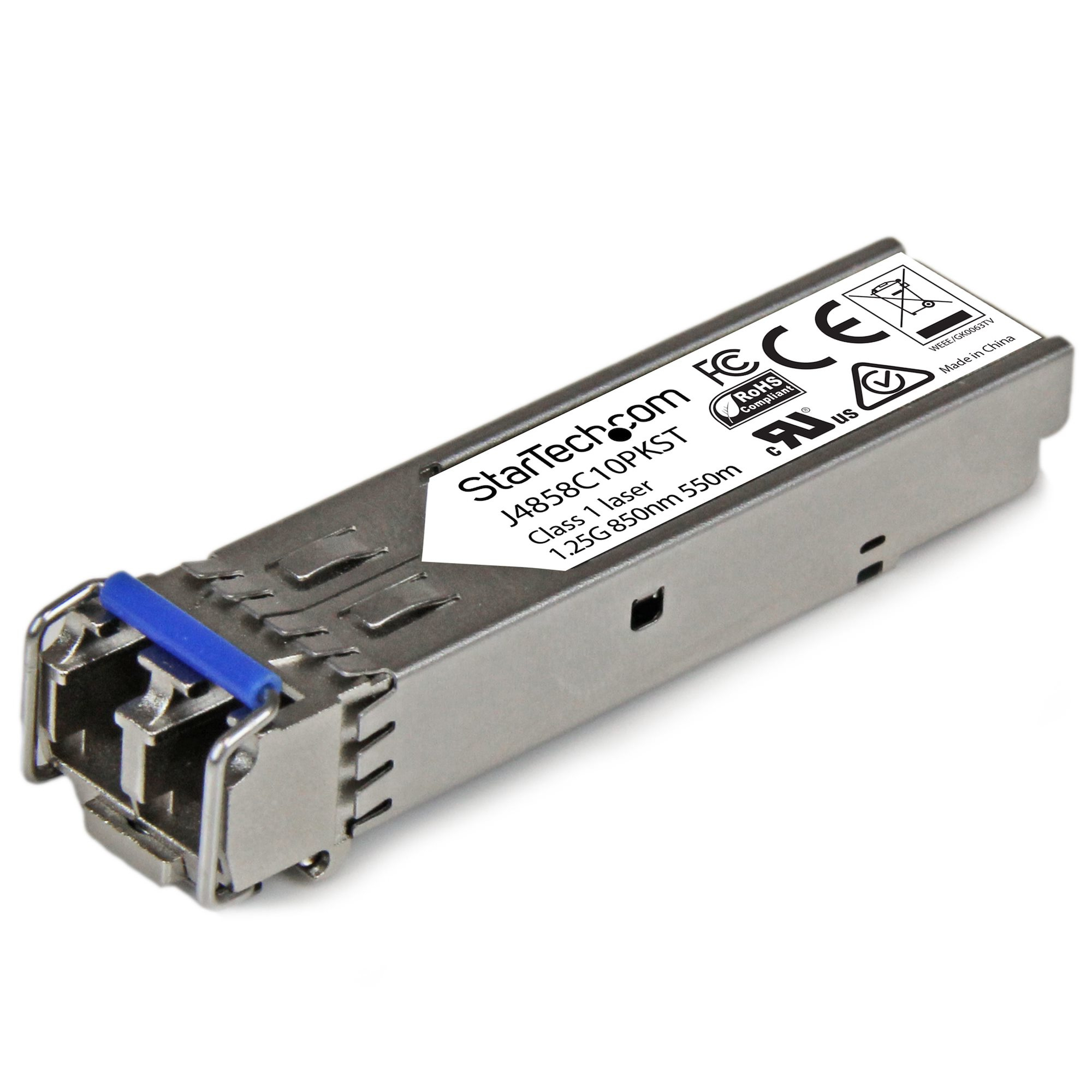 StarTech.com J4858C10PKST modul til netværksmodtager Fiberoptisk 1250 Mbit/s SFP 850 nm