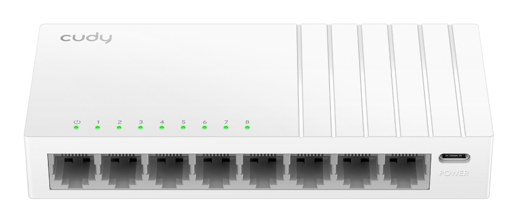 Cudy 8-Port Gigabit Switch with USB-C Power Input, GS108U 2.0 Ikke administreret Gigabit Ethernet (10/100/1000) Hvid