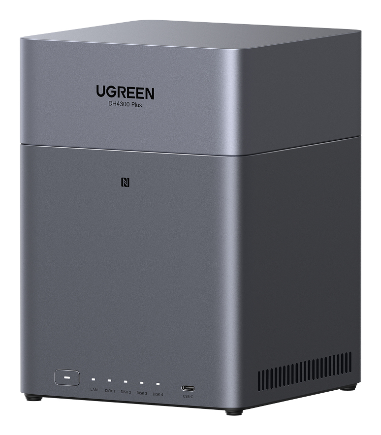 Ugreen DH4300 Plus NAS Mini Tower 8 GB LPPDDR4X UGOS Pro Grå