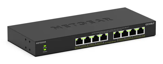 NETGEAR GS308LP Ikke administreret Gigabit Ethernet (10/100/1000) Strøm over Ethernet (PoE) Desktop Sort