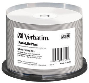 Verbatim CD-R 52x DataLifePlus 700 MB 50 stk