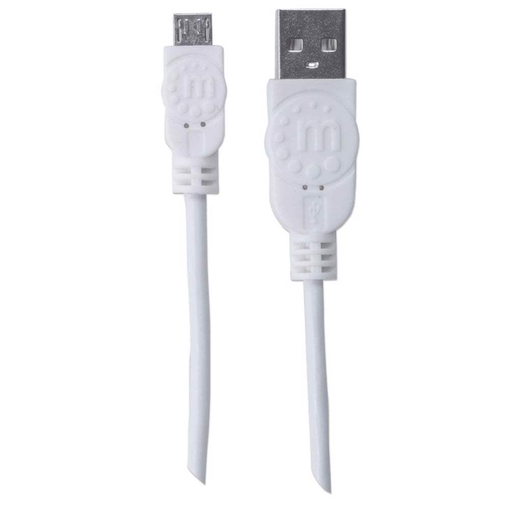 Manhattan 323987 USB-kabel USB 2.0 1 m USB A Micro-USB B Hvid