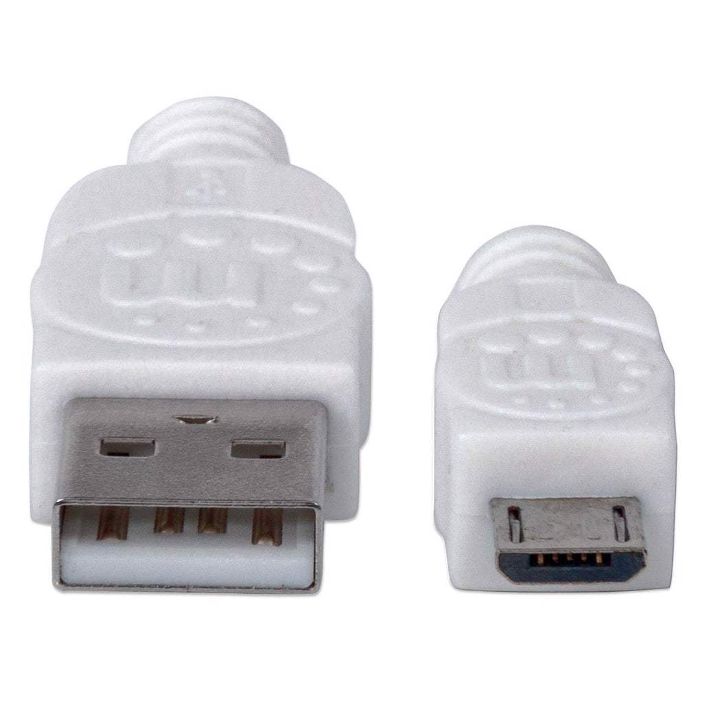 Manhattan 323987 USB-kabel USB 2.0 1 m USB A Micro-USB B Hvid