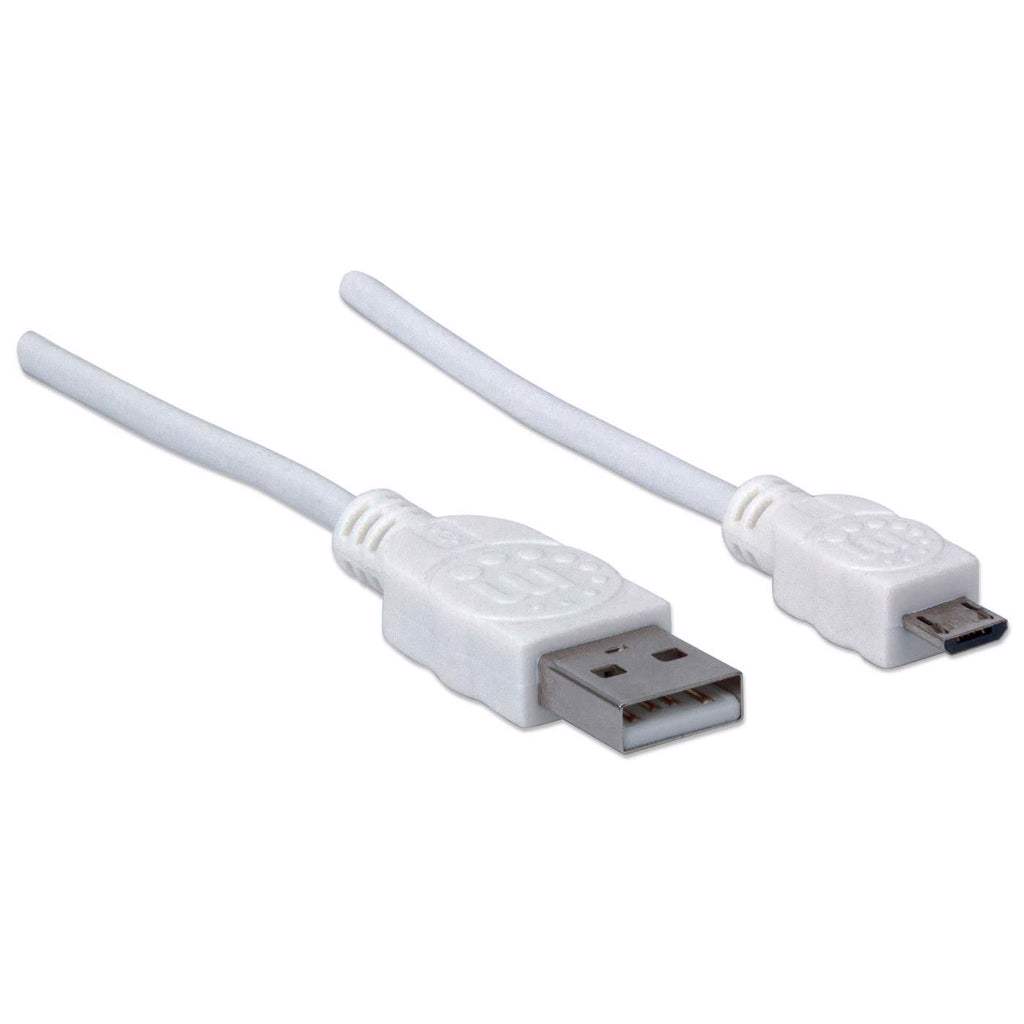 Manhattan 323987 USB-kabel USB 2.0 1 m USB A Micro-USB B Hvid
